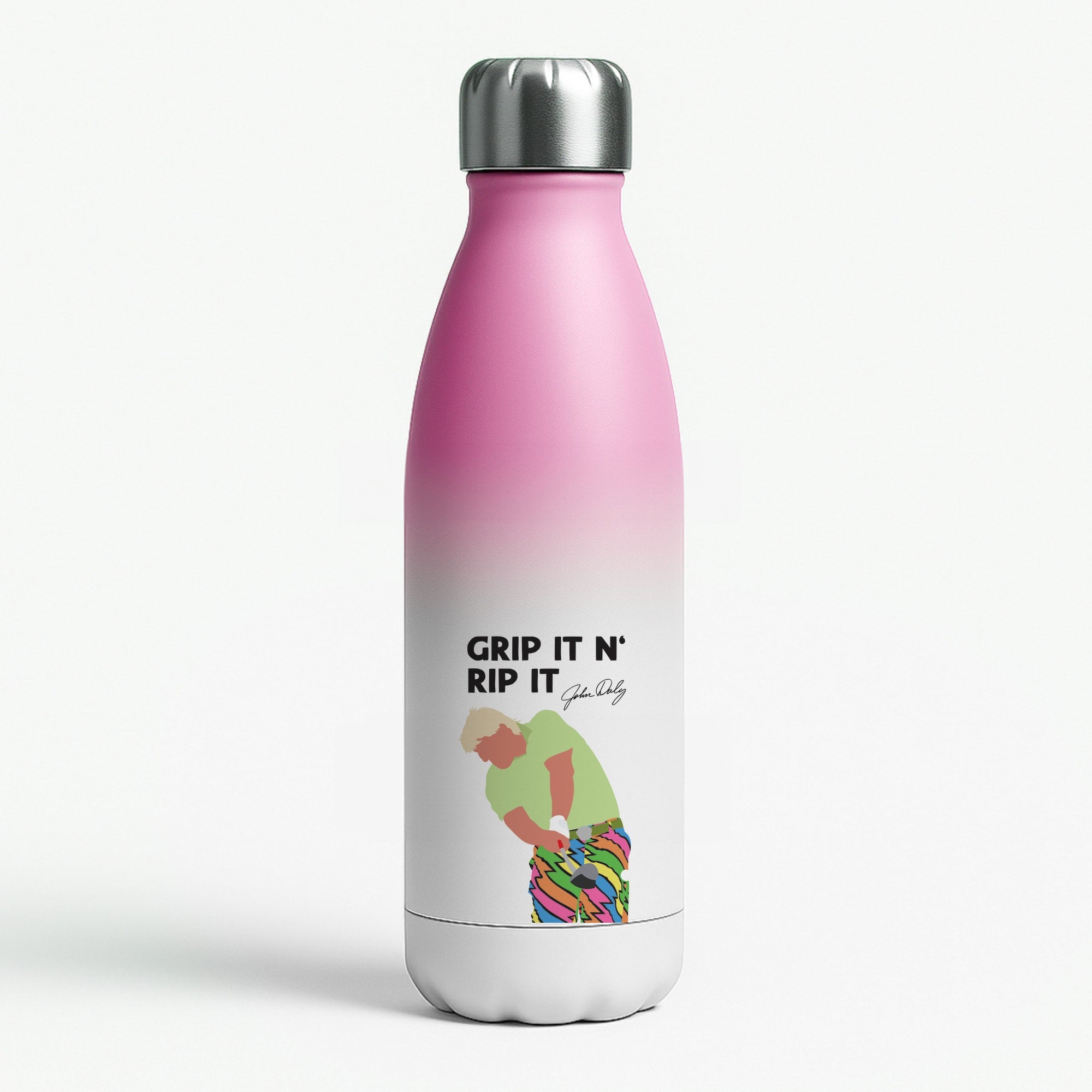 Grip It N Rip It Pink Water Bottle