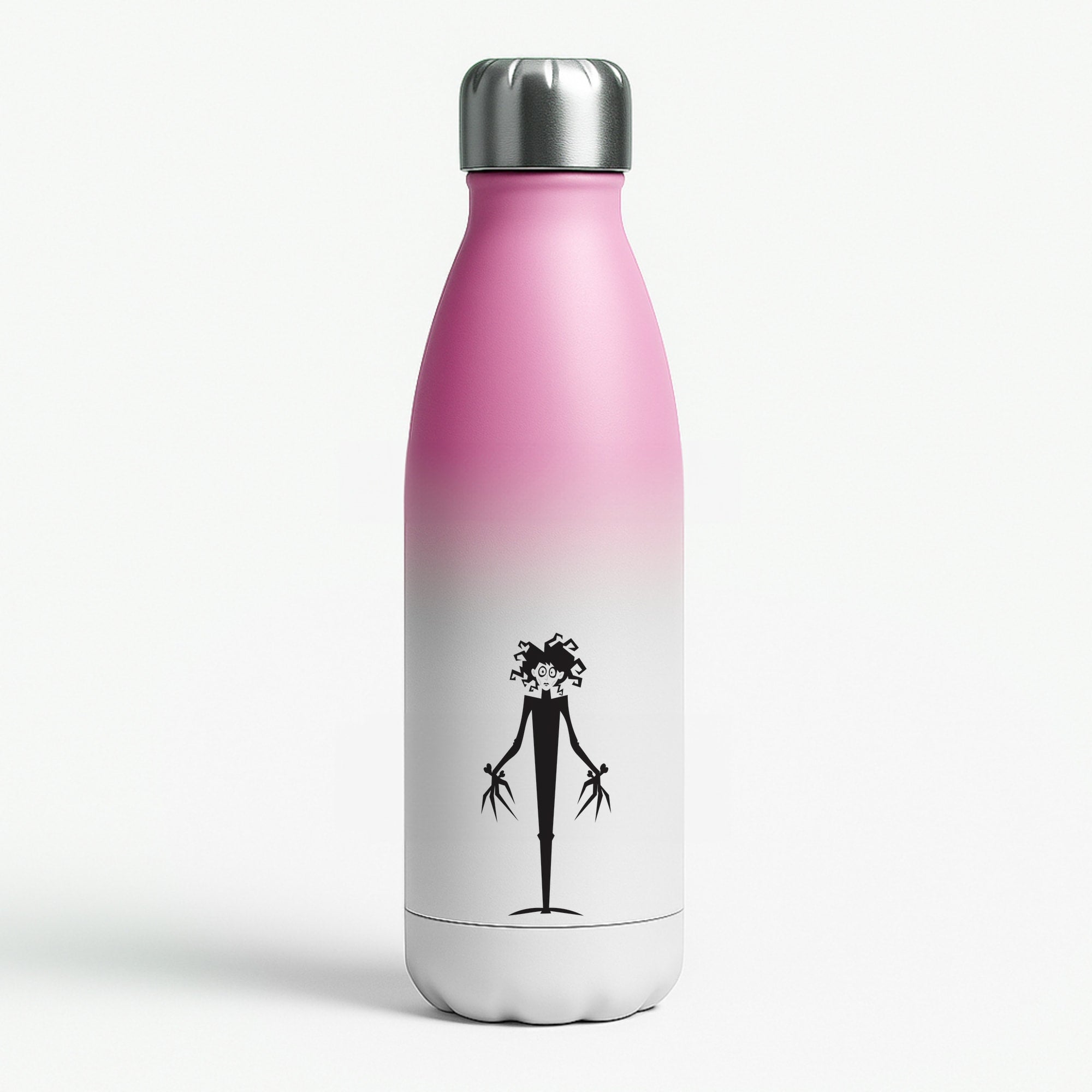Cartoon - Scissorhands Pink Water Bottle
