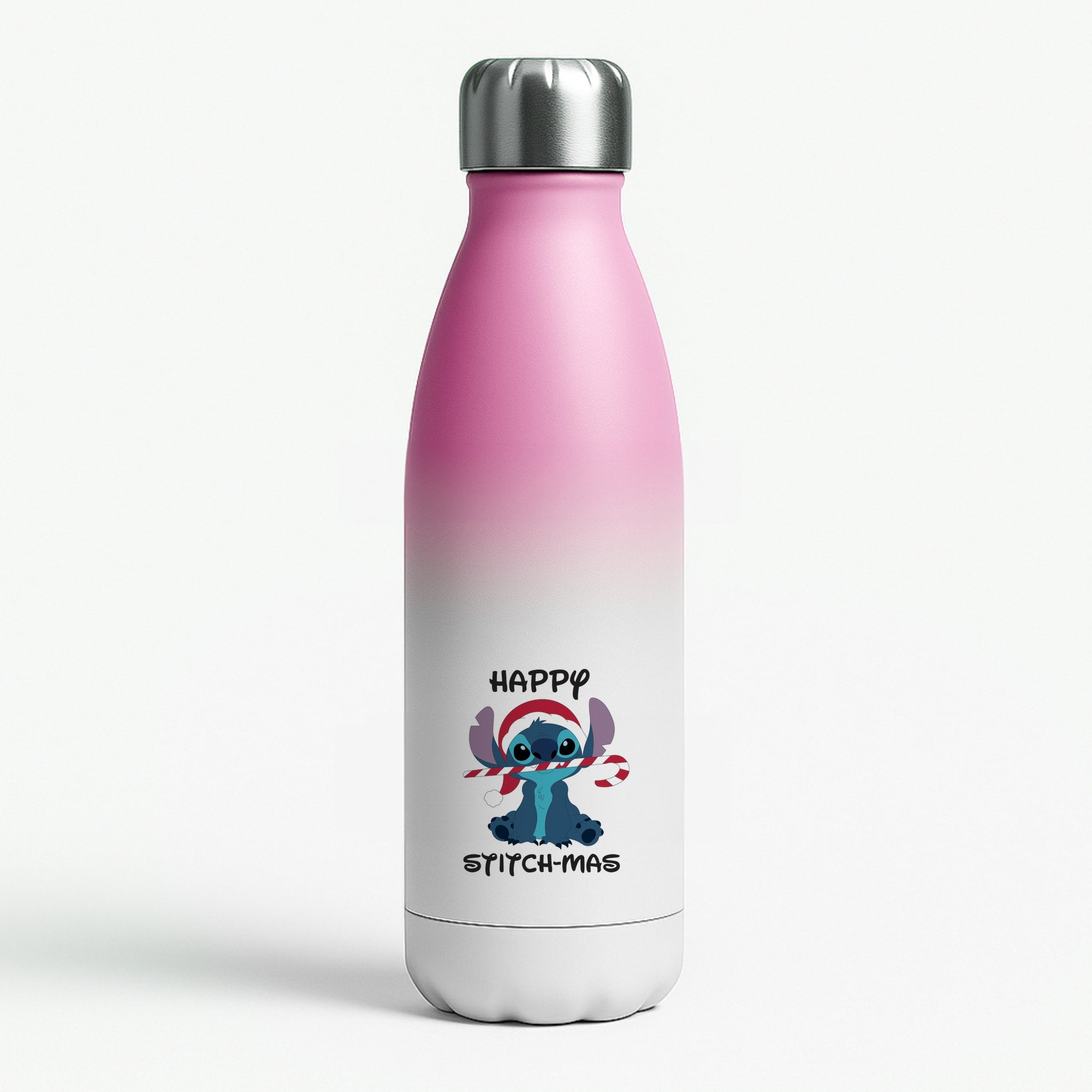 Happy Blue Alienmas - Christmas Pink Water Bottle