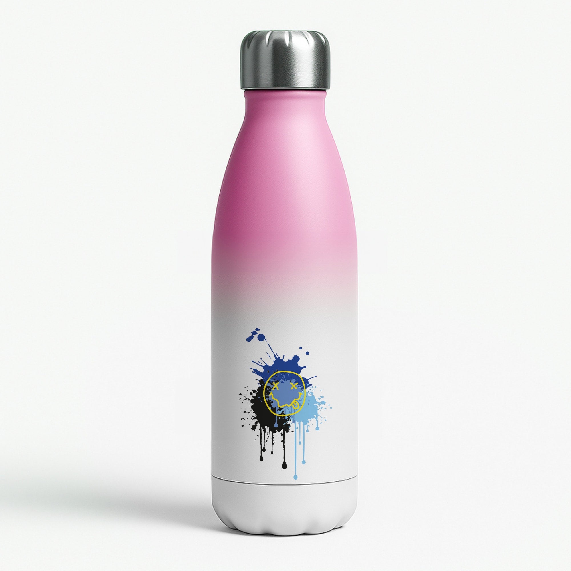 Blue Graffiti - Skate Aesthetic Pink Water Bottle