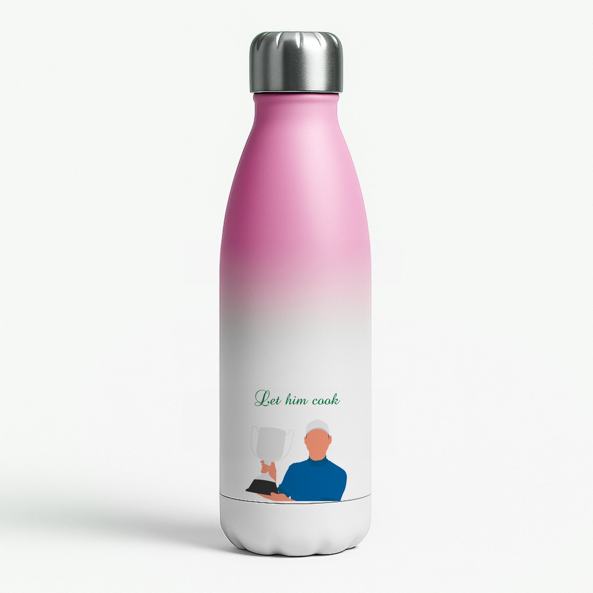 Let Him Cook Pink Water Bottle