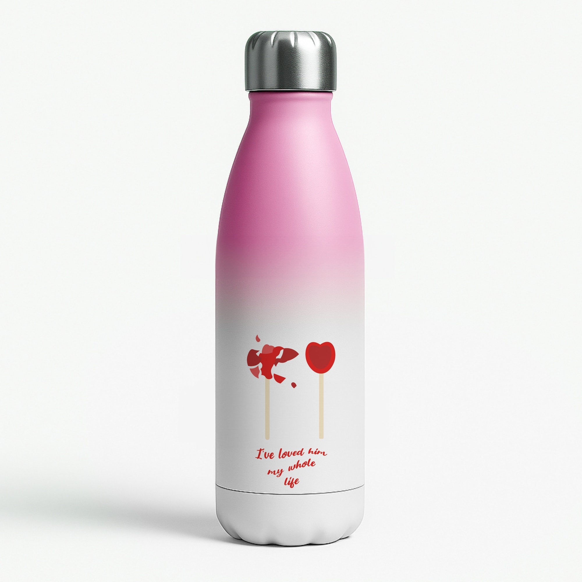 I've Loved Him My Whole Life Pink Water Bottle
