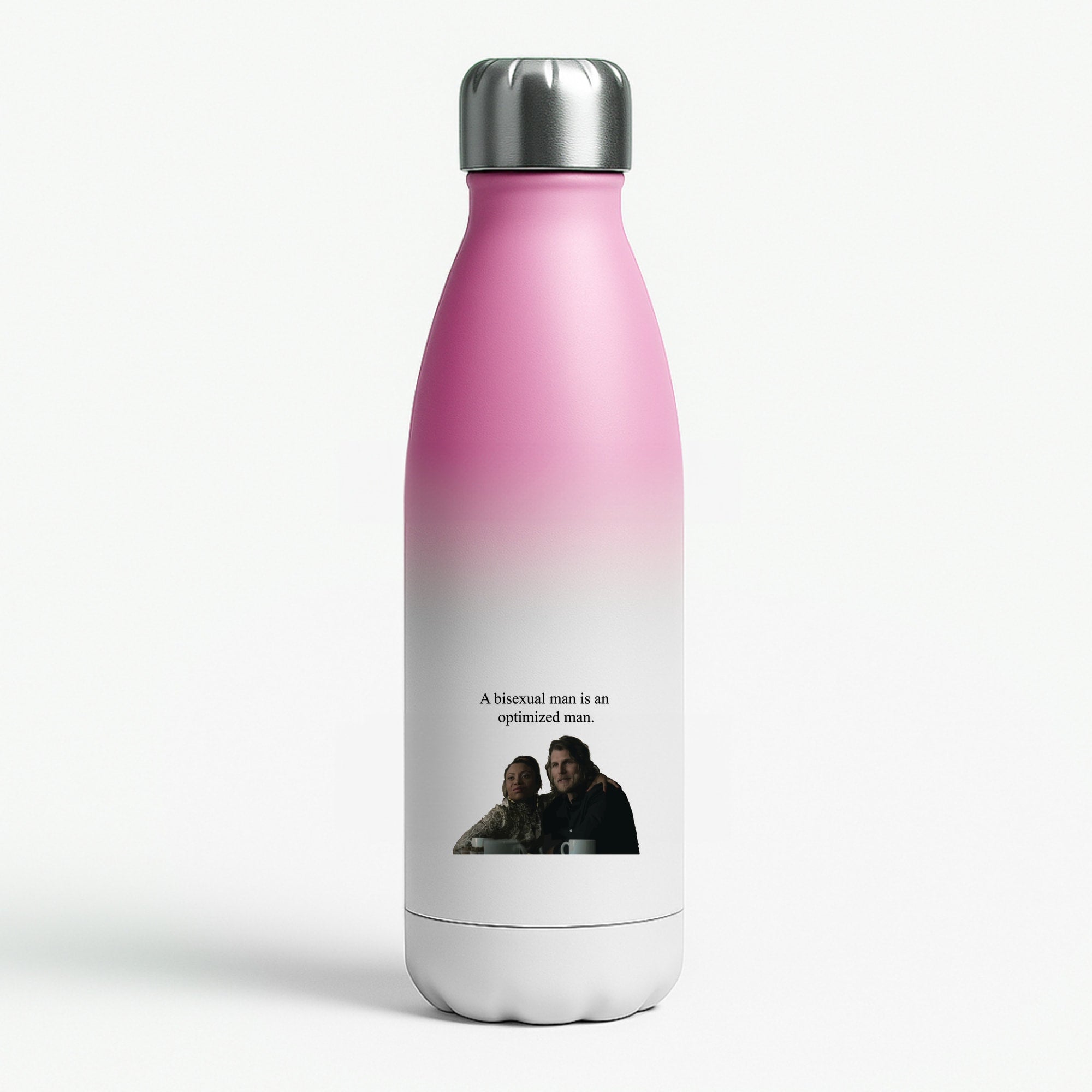 A Bisexual Man Pink Water Bottle