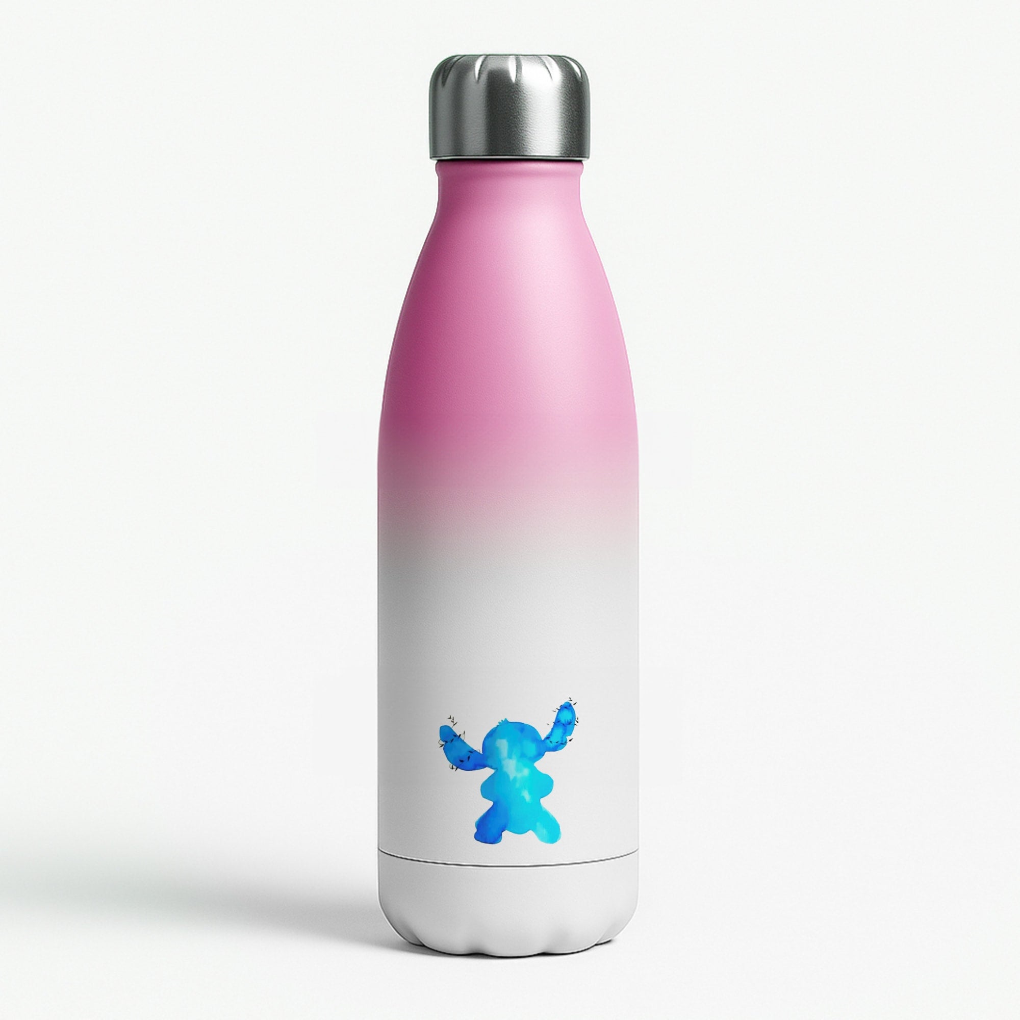 Watercolour Blue Alien Disney Pink Water Bottle