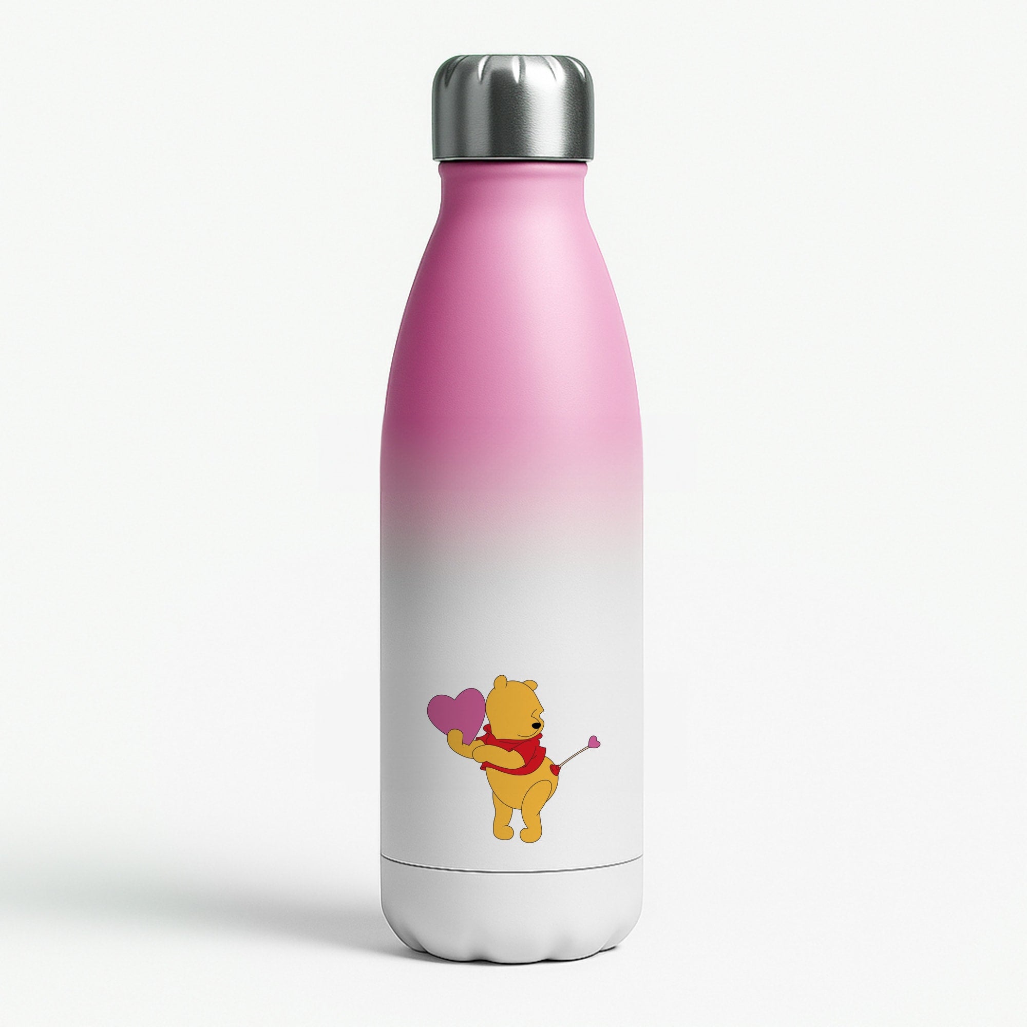 Cupid Pooh Valentine's Pink Water Bottle