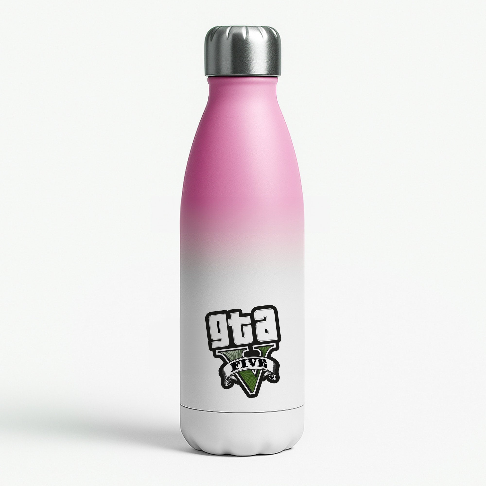 Green Five - Video Game Pink Water Bottle