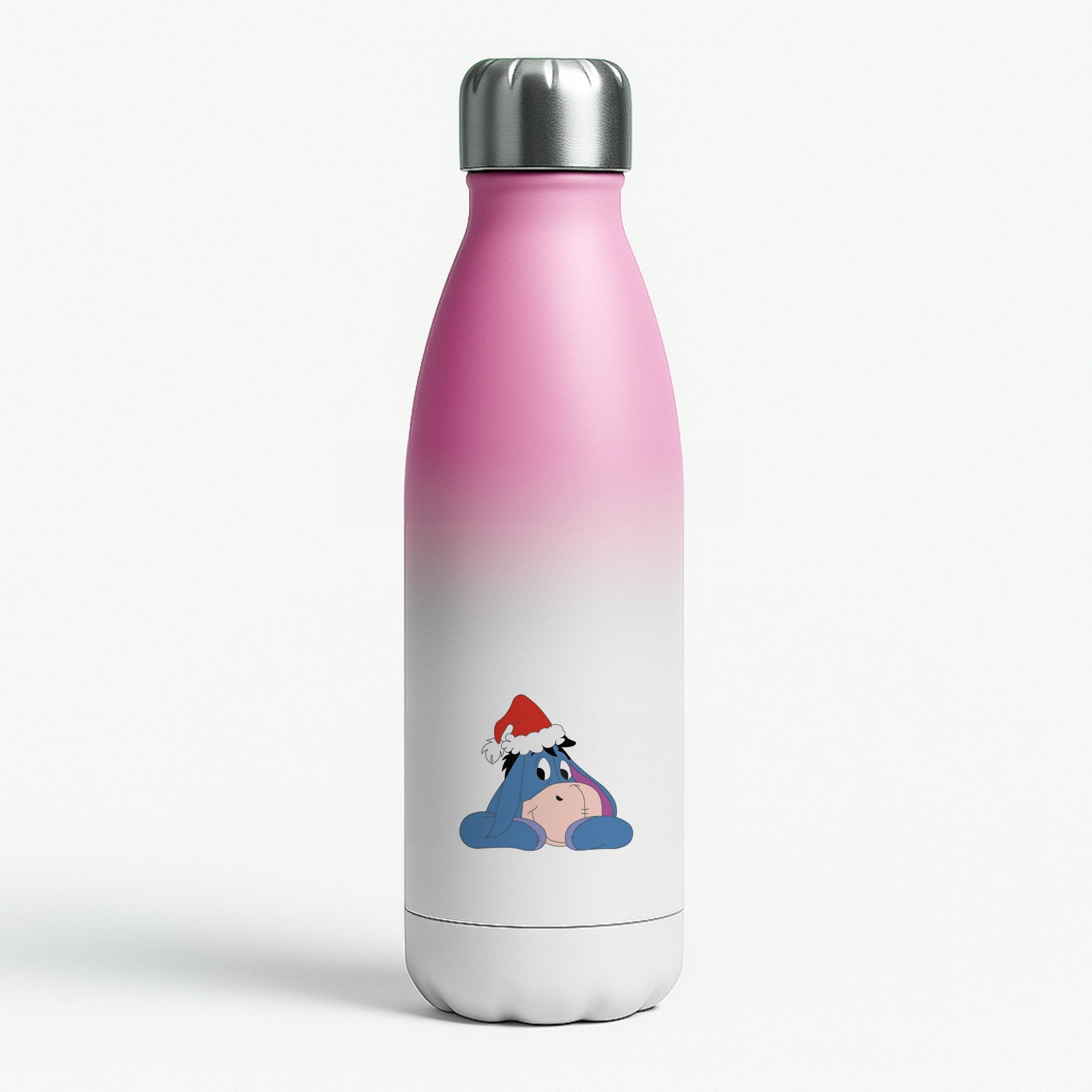 Donkey Pattern Christmas Pink Water Bottle