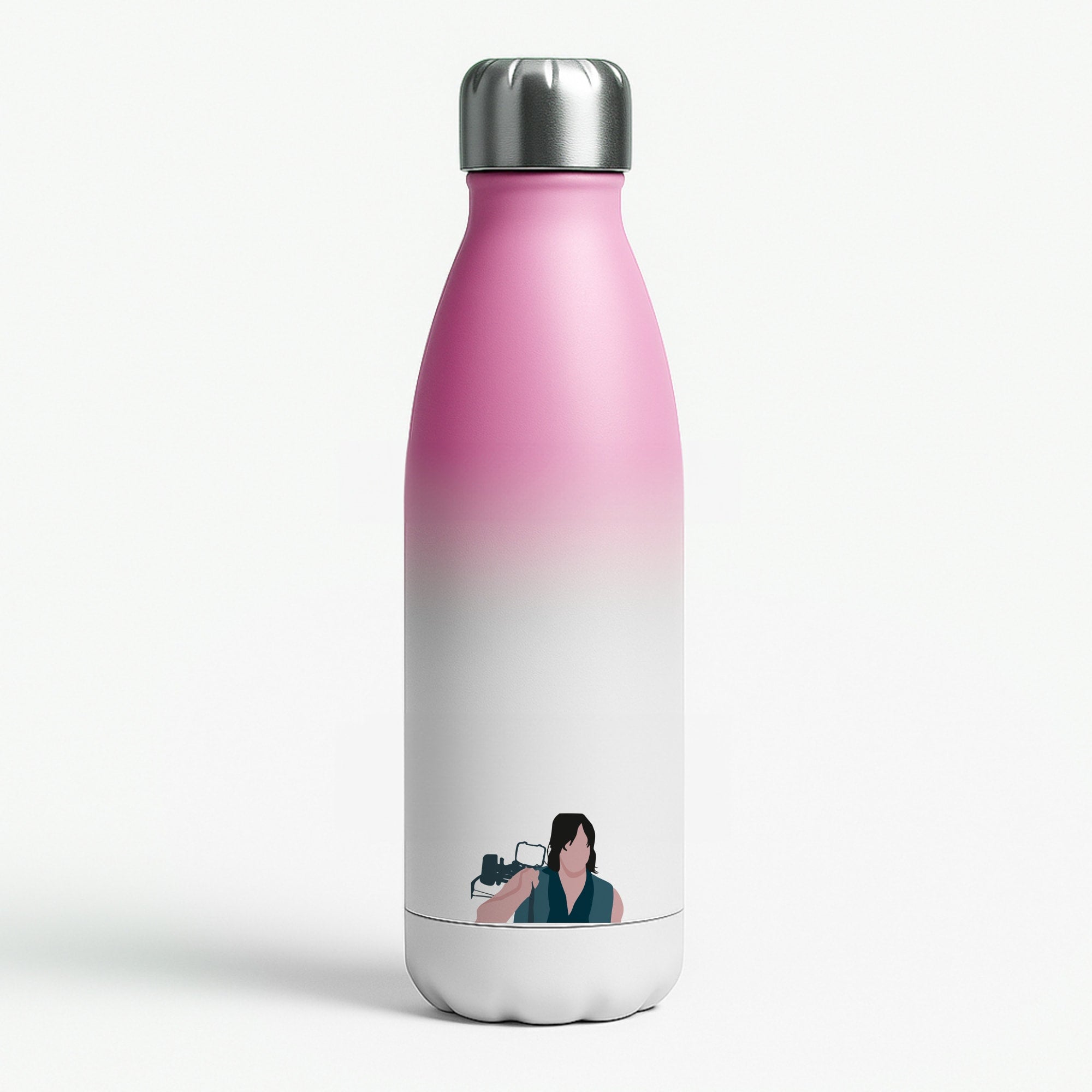 Daryl And His Crossbow - TWD Pink Water Bottle