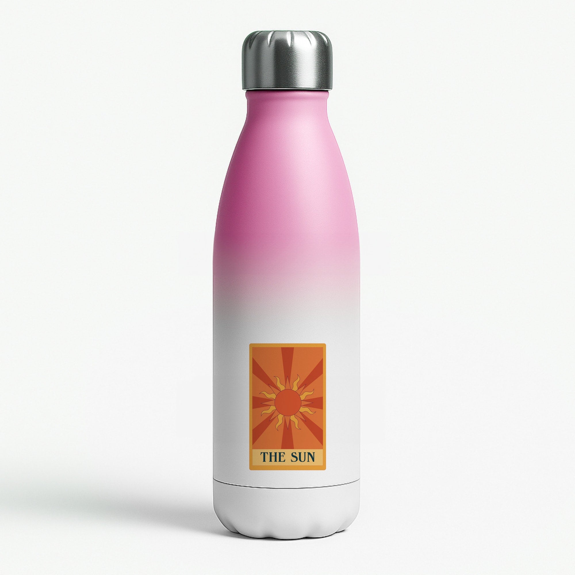 The Sun - Tarot Cards Pink Water Bottle