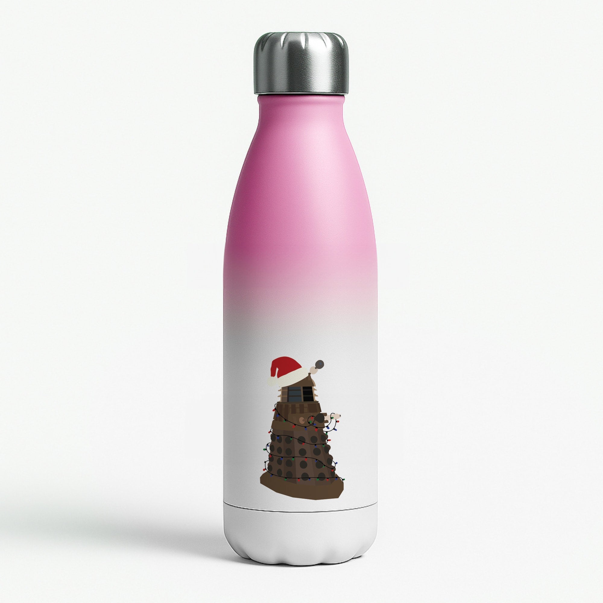 Christmas Dalek - Doctor Who Pink Water Bottle
