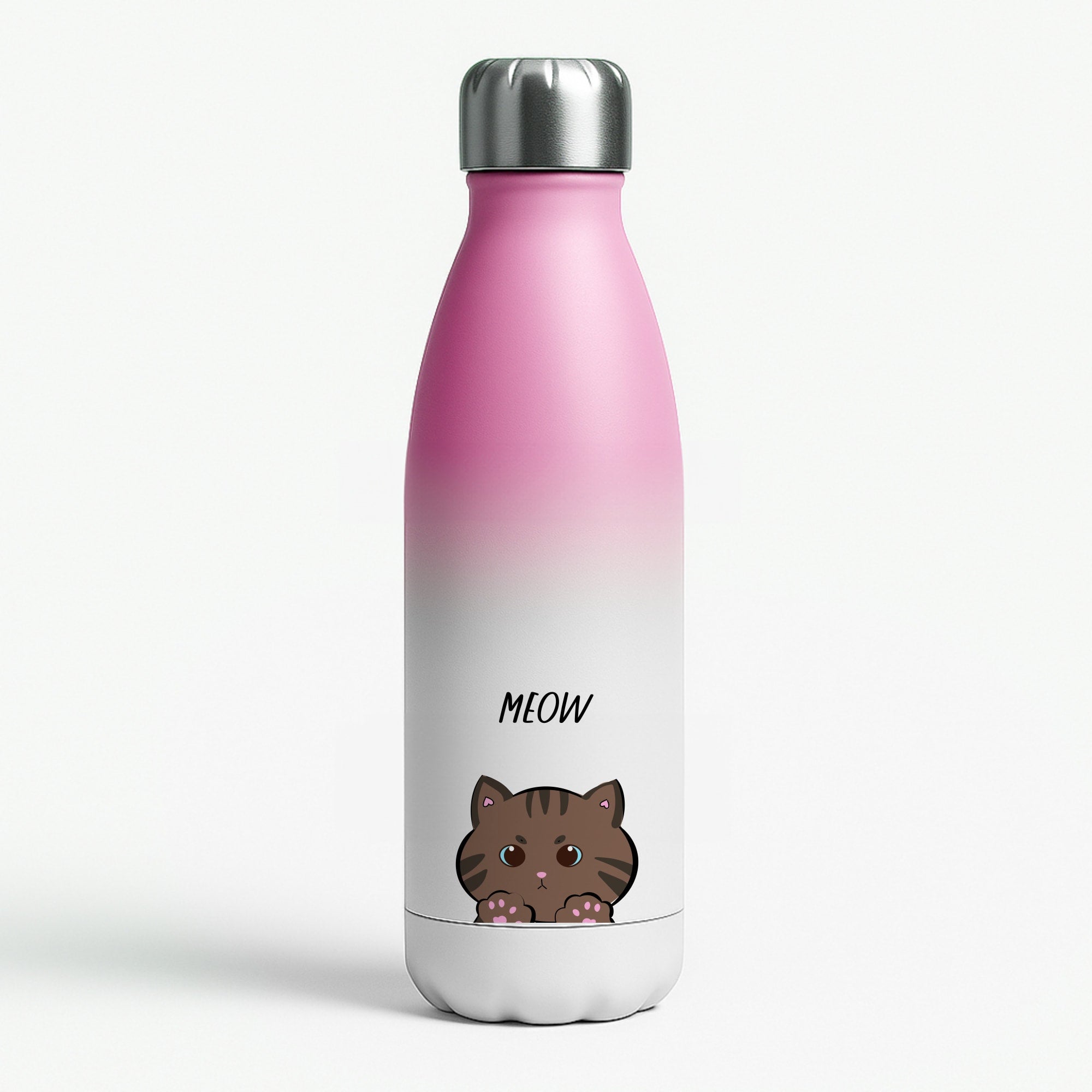 Meow Purple - Cats Pink Water Bottle