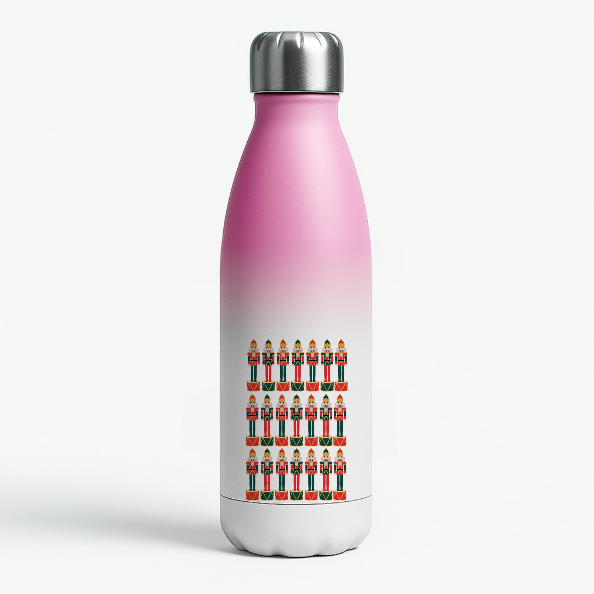 Nutcracker - Christmas Patterns Pink Water Bottle
