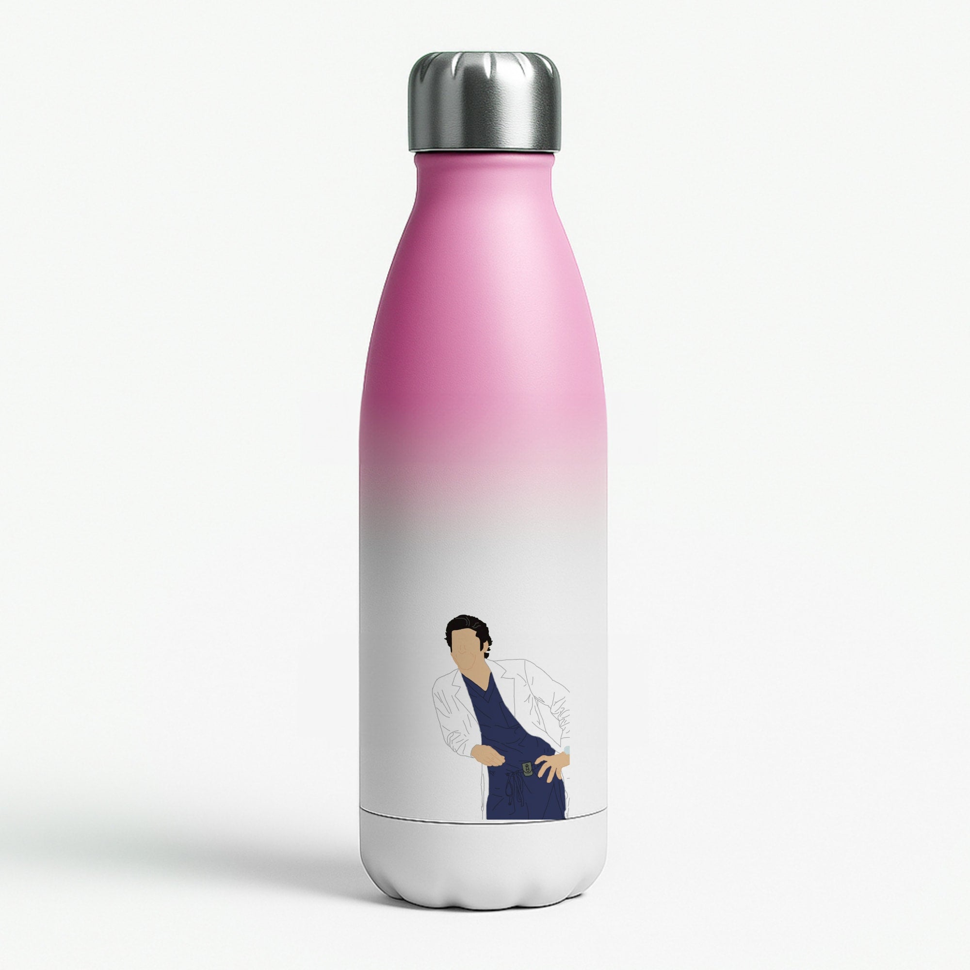 Derek Shepherd - Grey's Pink Water Bottle