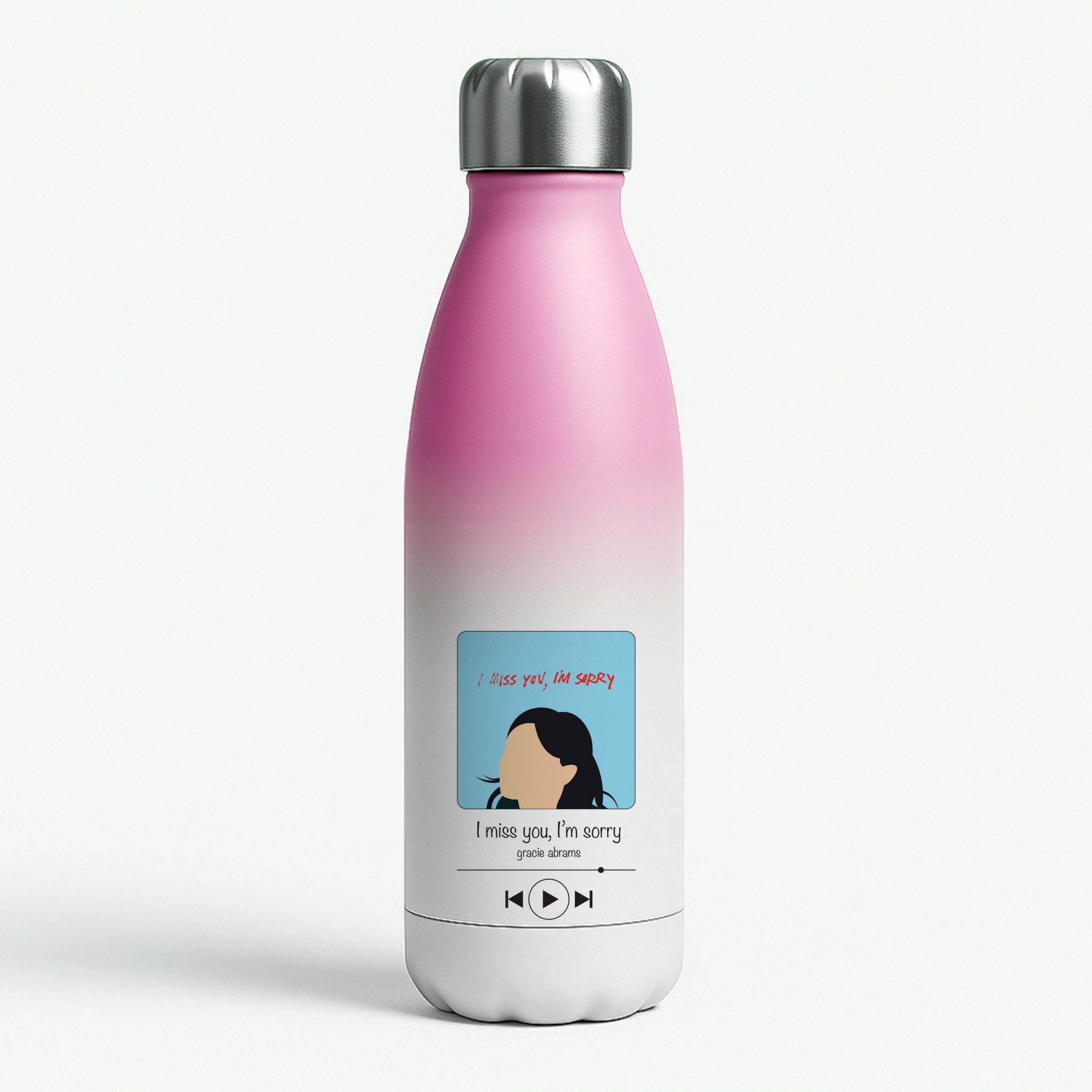 I Miss You - Abrams Pink Water Bottle