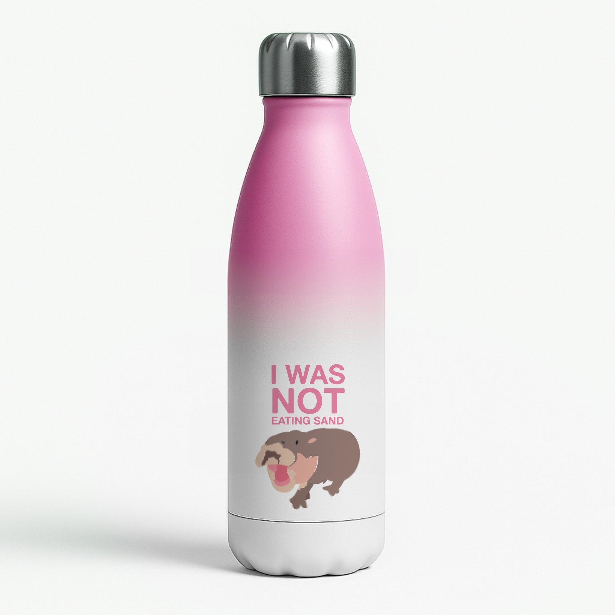 I Was Not Eating Sand Pink Water Bottle