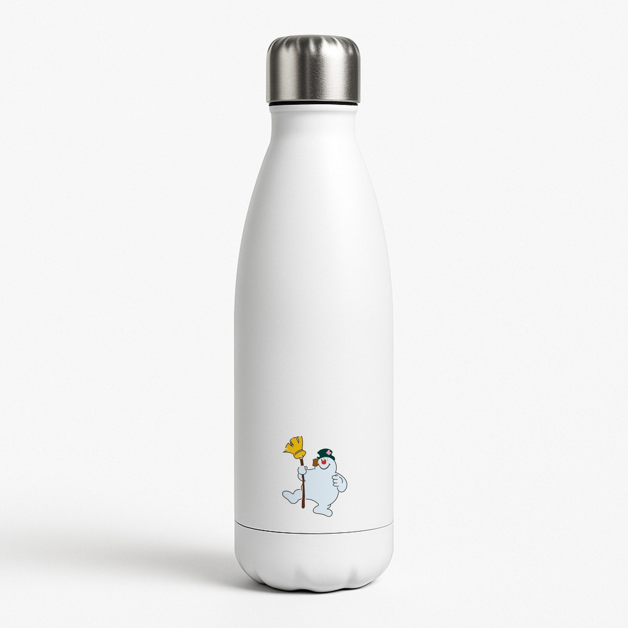 Broom - Snowman White Water Bottle
