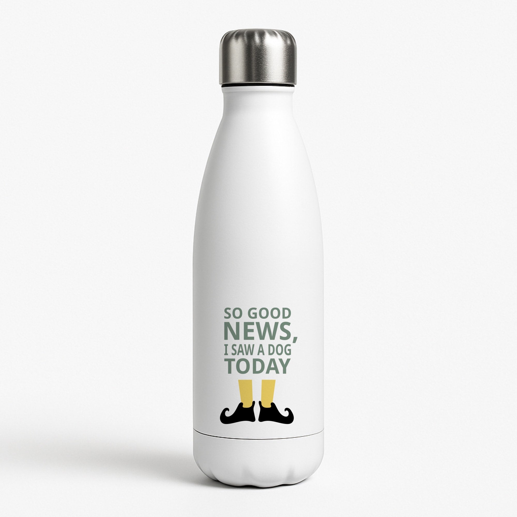 I Saw A Dog Today - Elf White Water Bottle