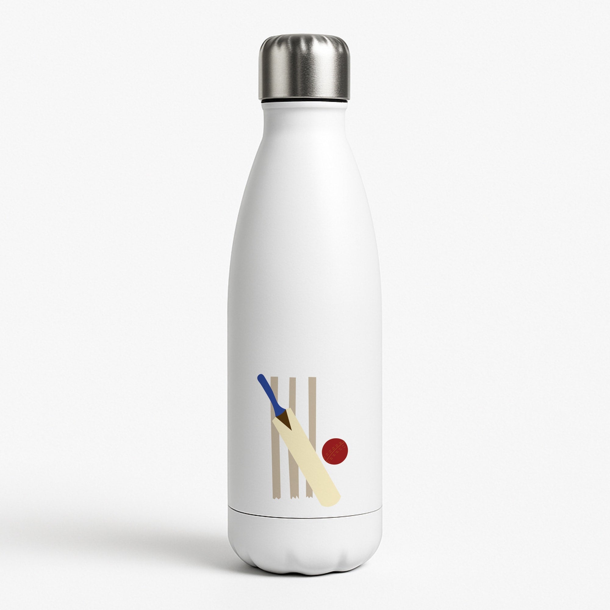 Wickets - Cricket White Water Bottle