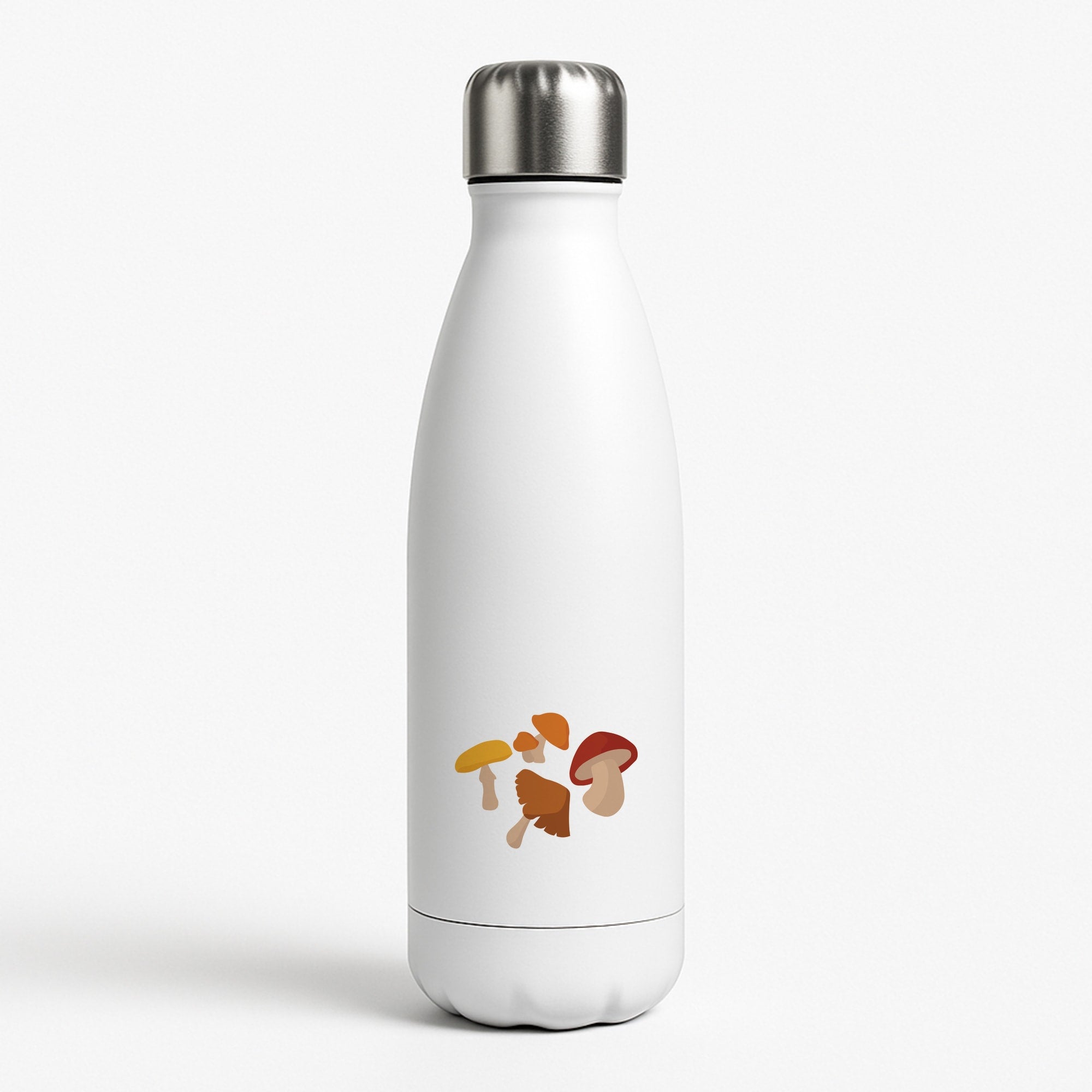 Mushroom Pattern - Autumn White Water Bottle