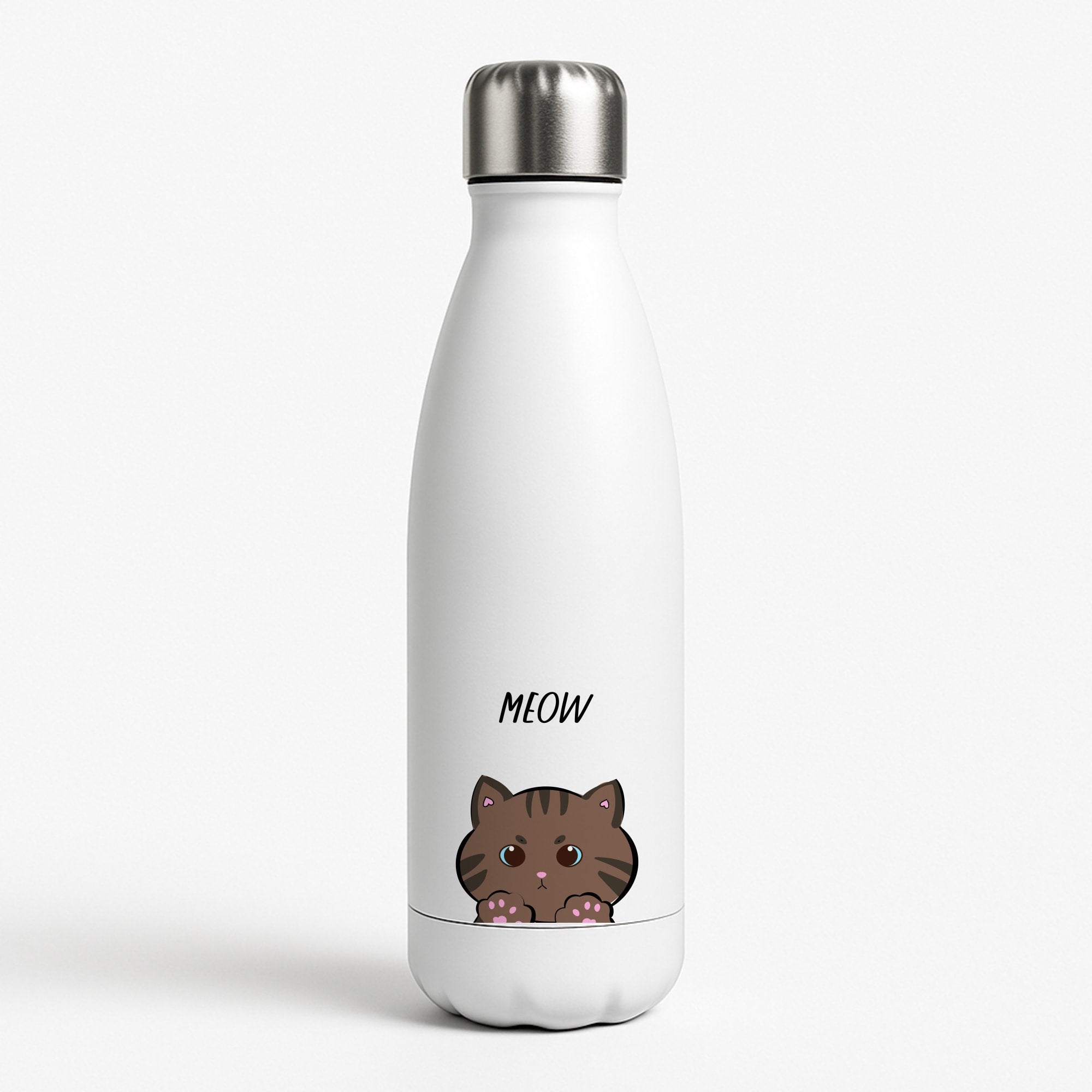 Meow Purple - Cats White Water Bottle