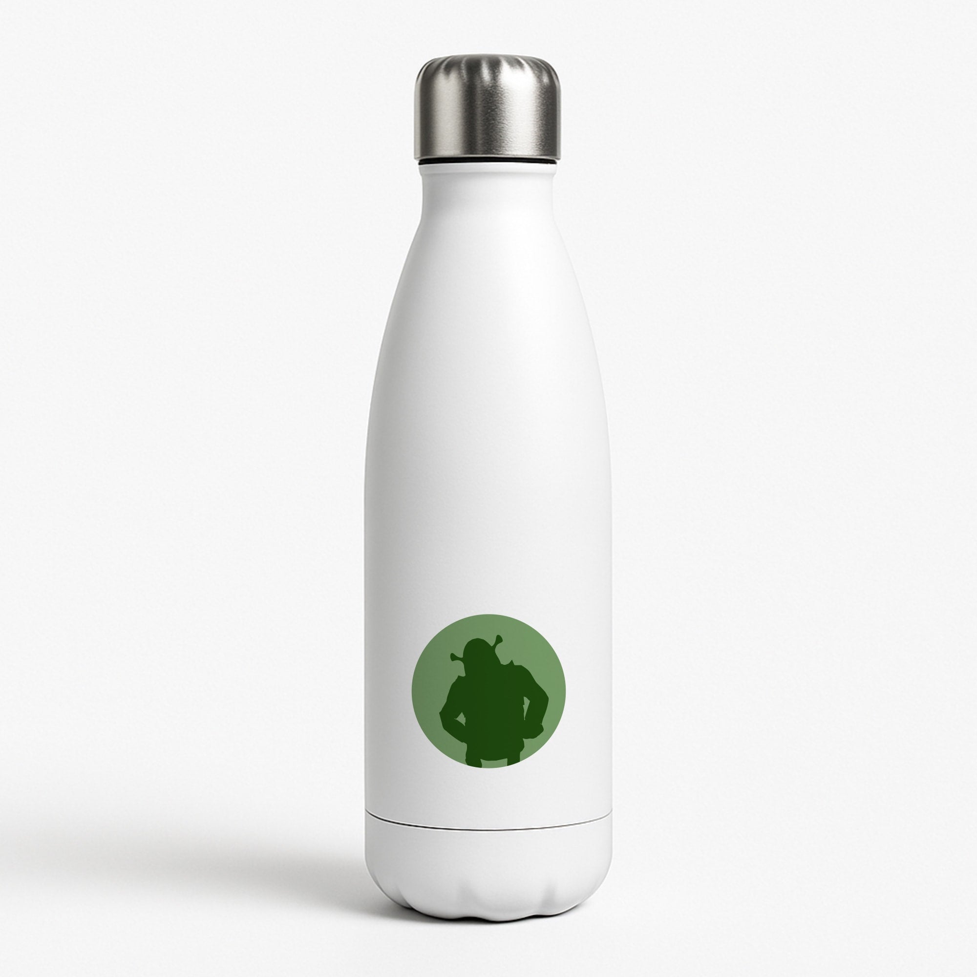 Green Ogre Outline White Water Bottle