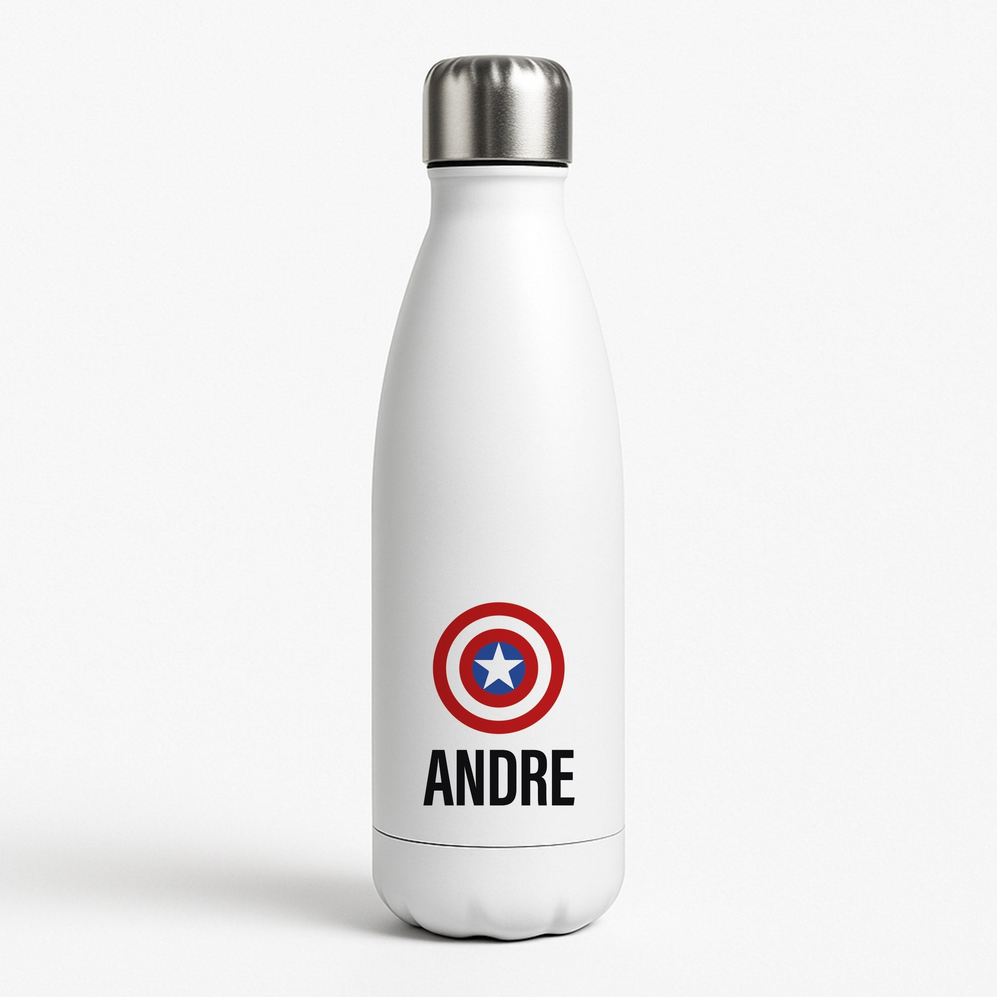 Captain America - Personalised Superhero Comic White Water Bottle
