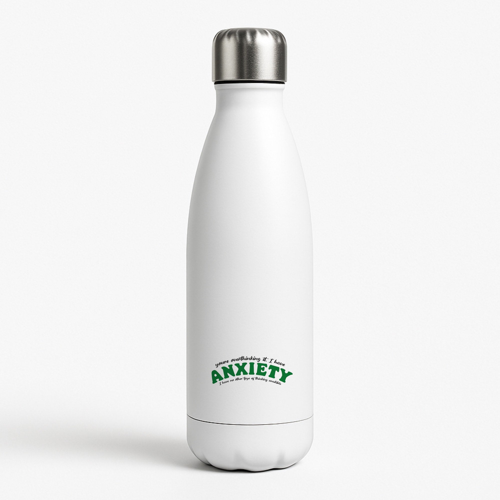 You're Overthinking It White Water Bottle