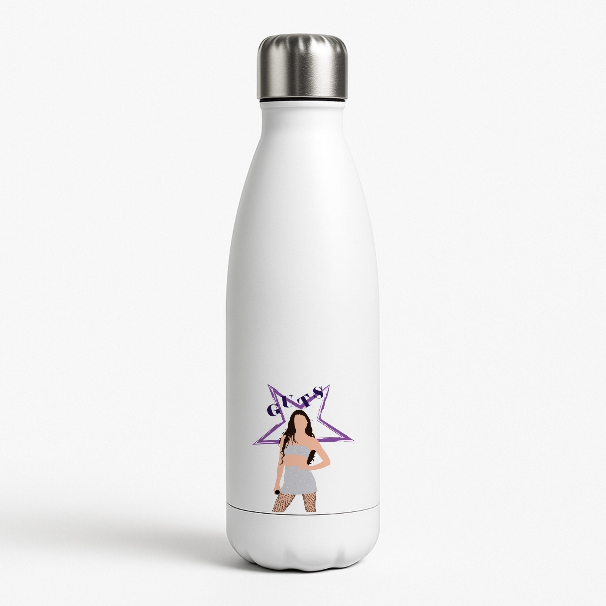 Dark Purple Olivia White Water Bottle
