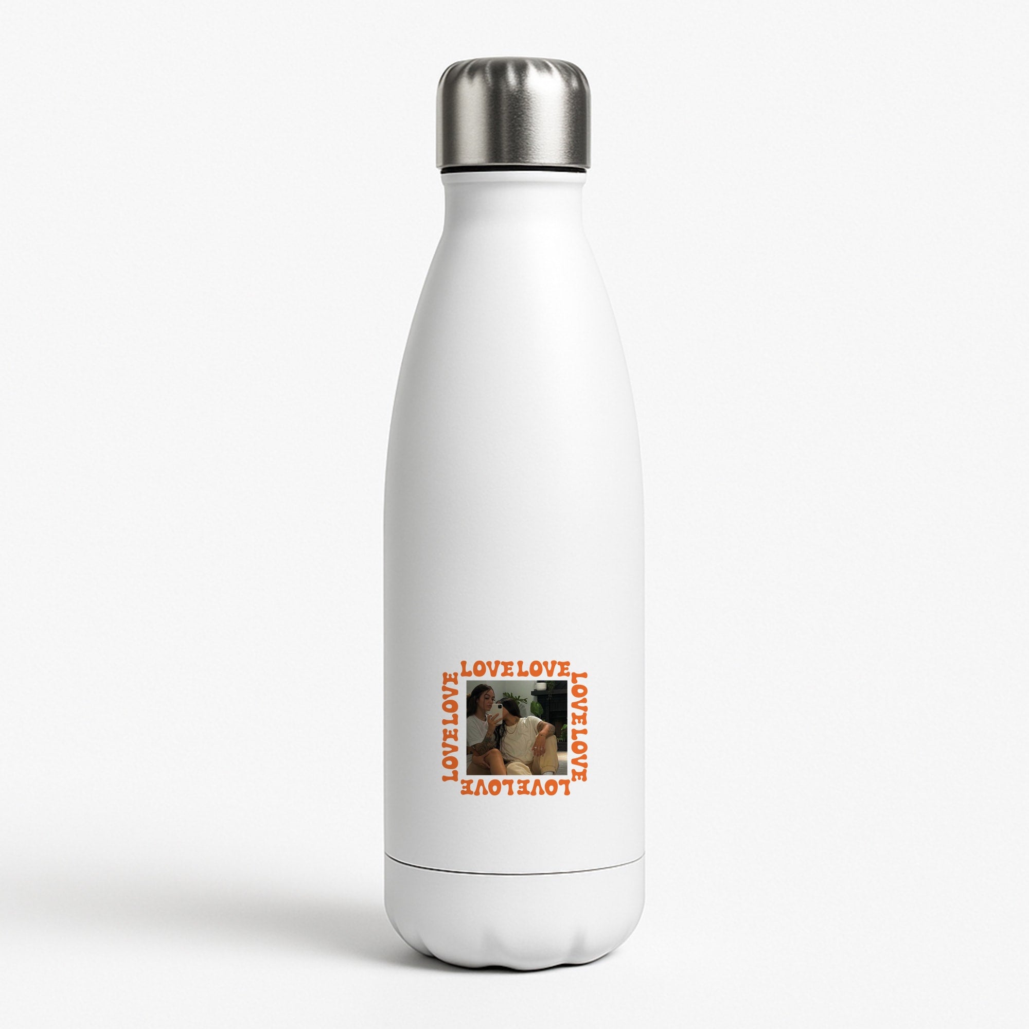 Love, Love, Love - Personalised Couples White Water Bottle