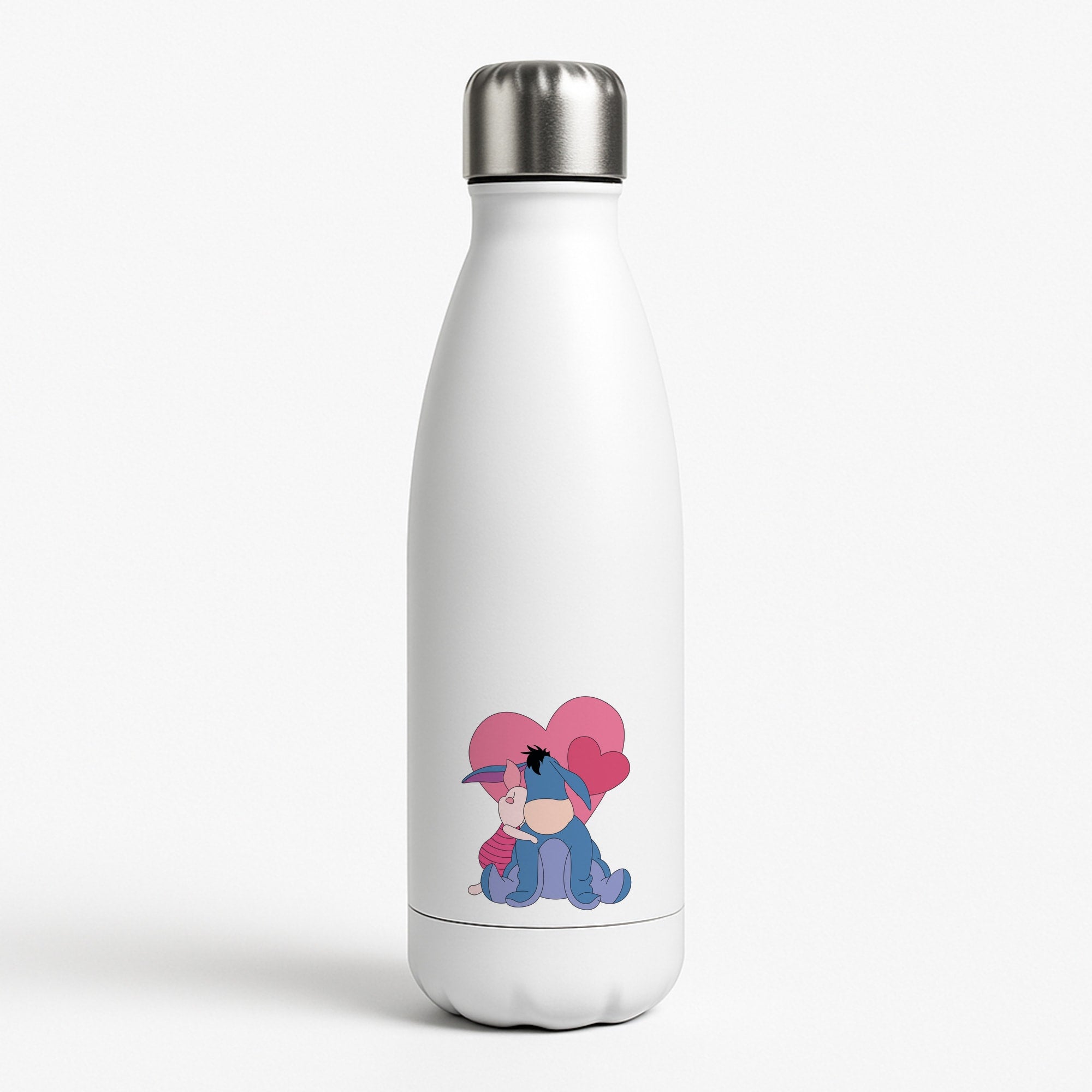 Donkey and Pig Valentine's White Water Bottle