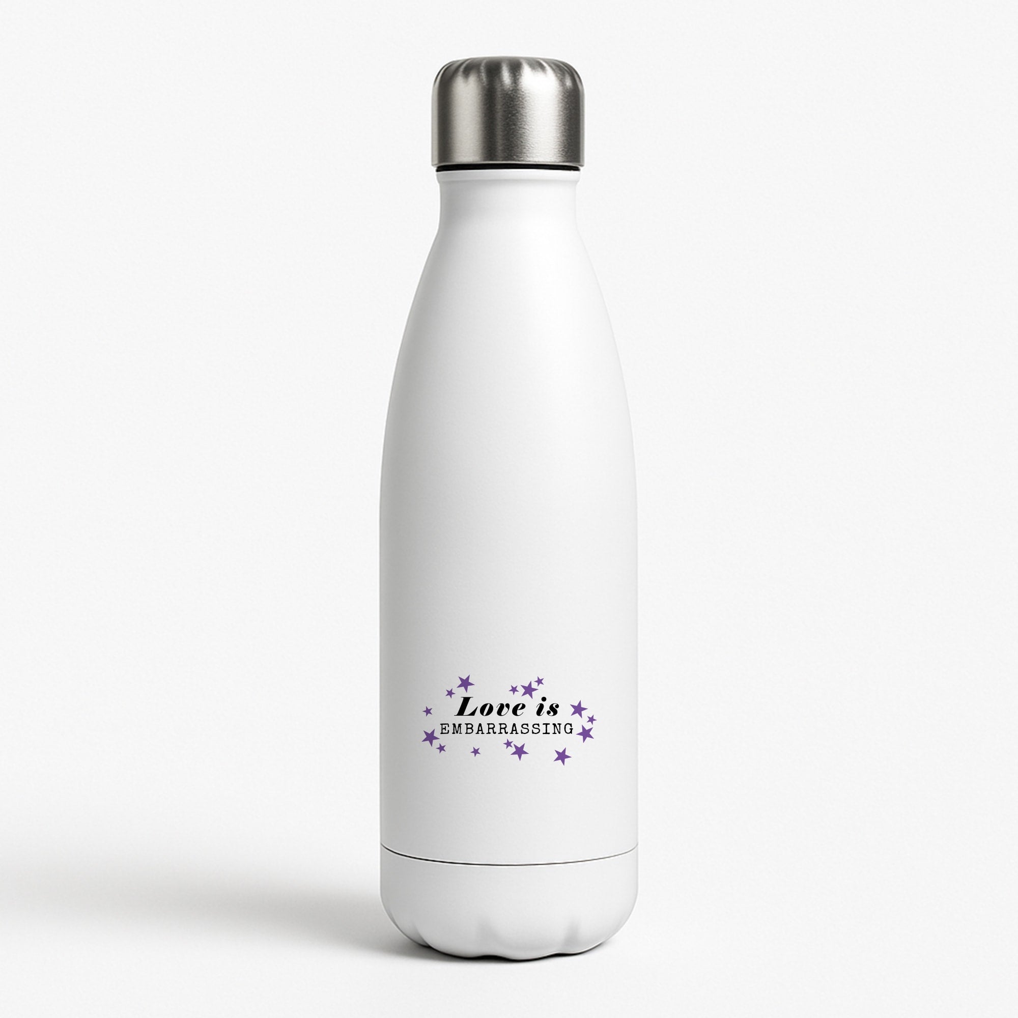 Love Is Embarrassing Note Water Bottle