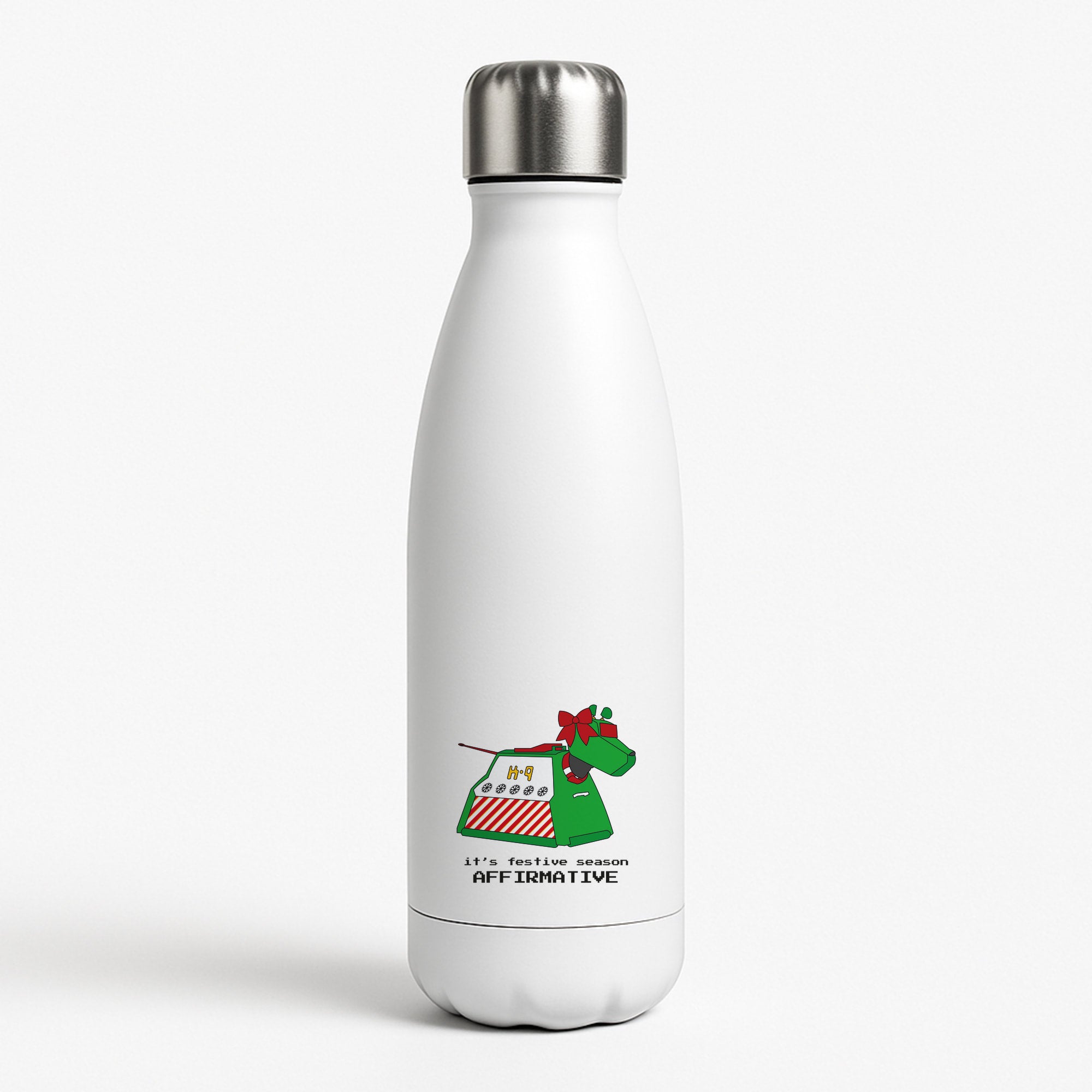 K9 Festive Season - Doctor Who White Water Bottle