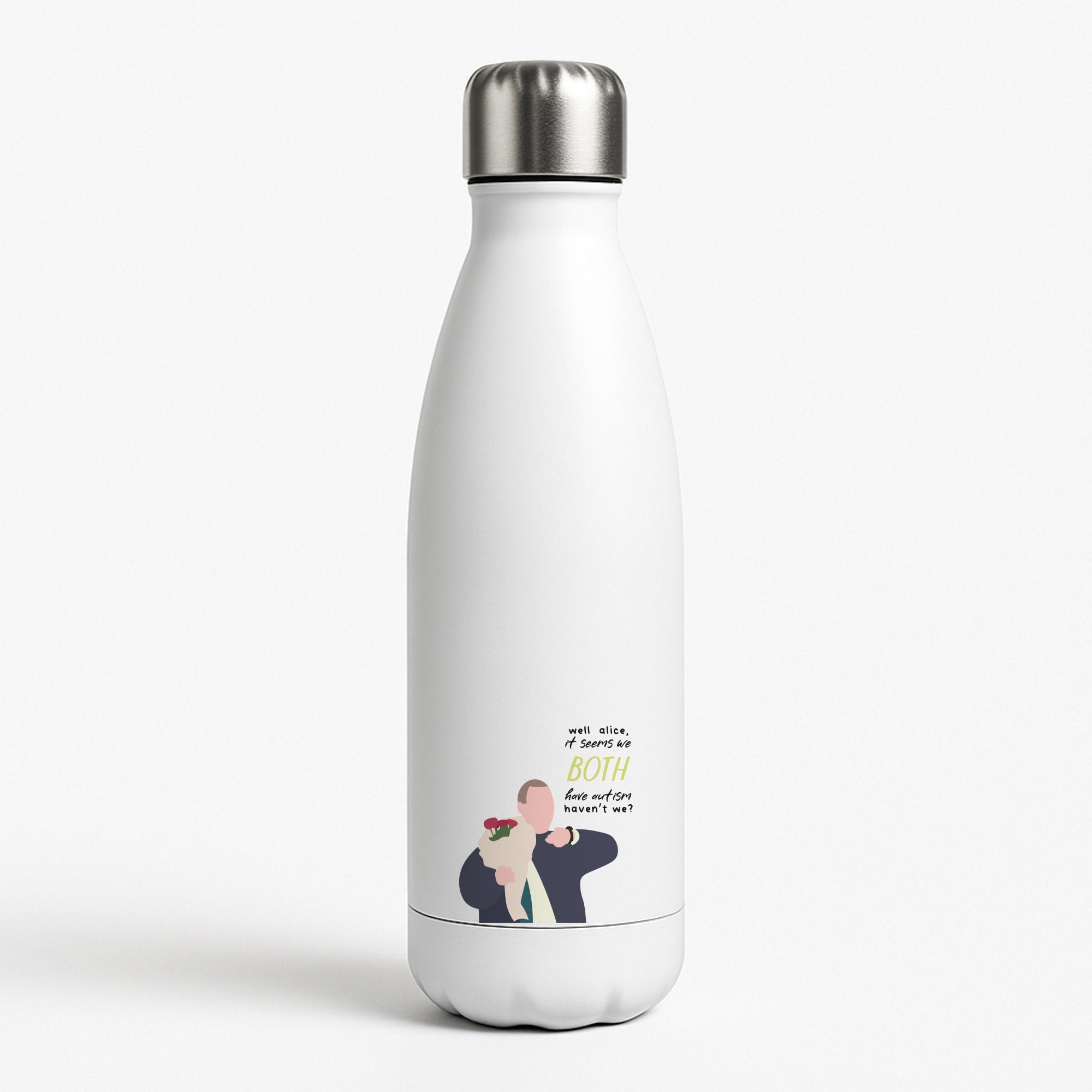 Seems We Both Have Autism - British Pop Culture White Water Bottle
