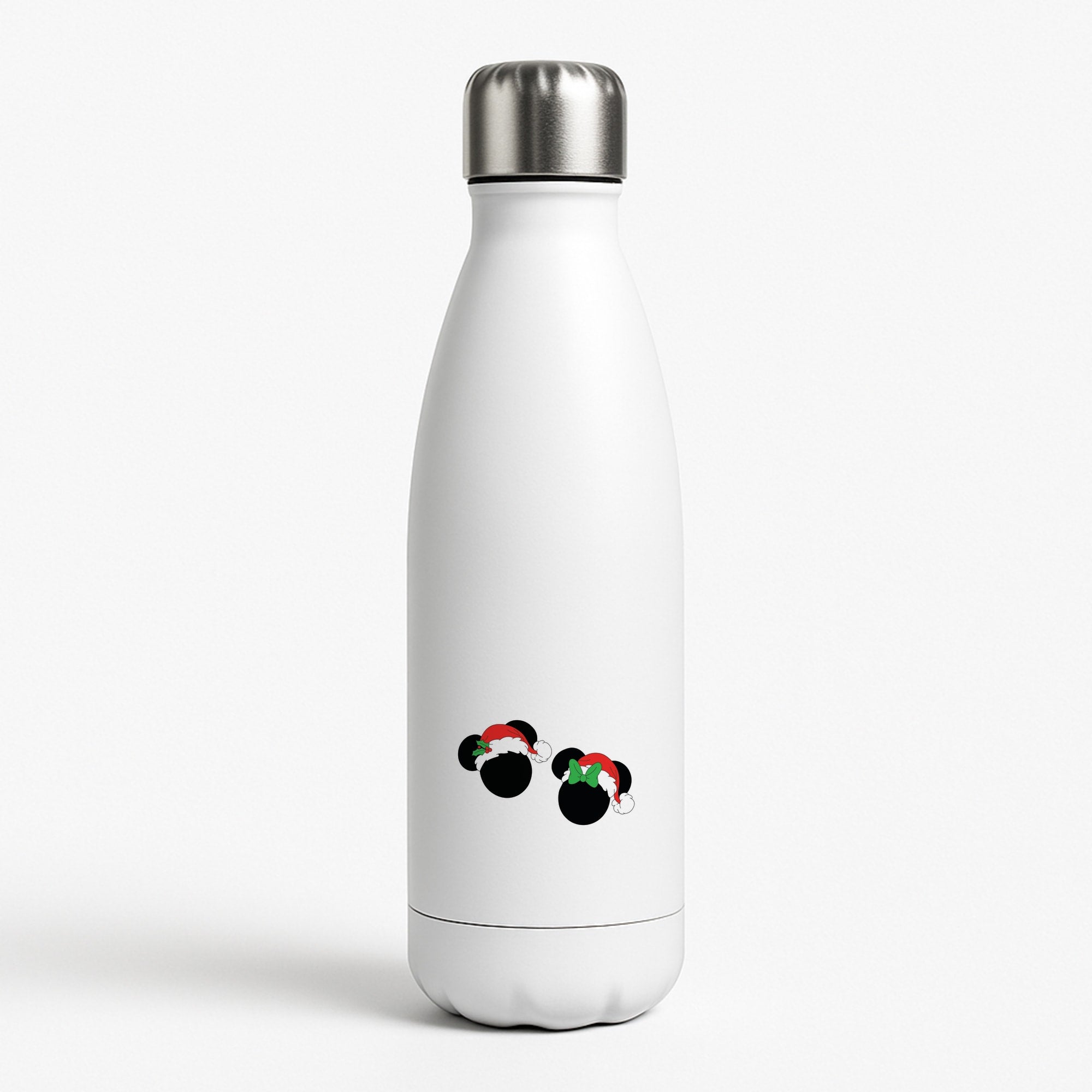 Festive Mice Christmas White Water Bottle