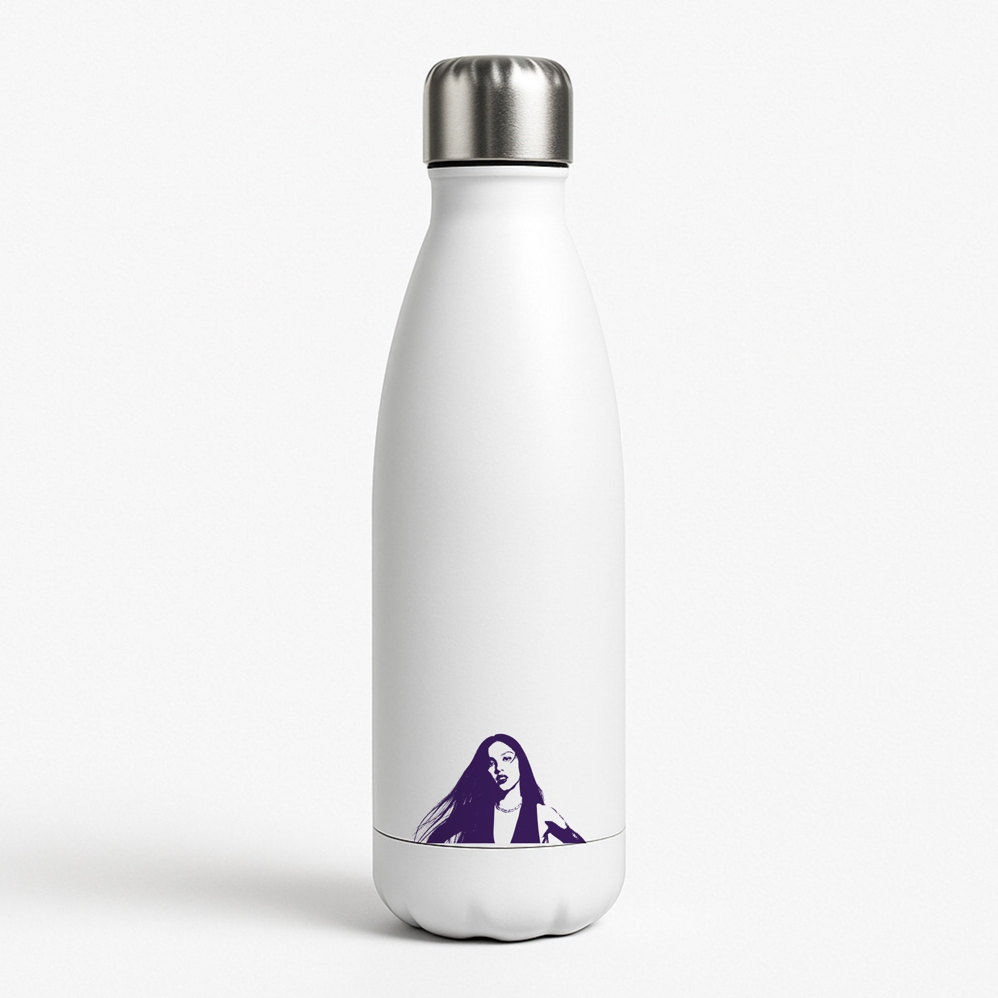 Stars And Butterflies Pattern White Water Bottle