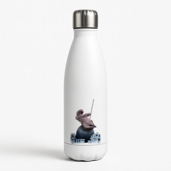 Wrecking Ball Sloth White Water Bottle