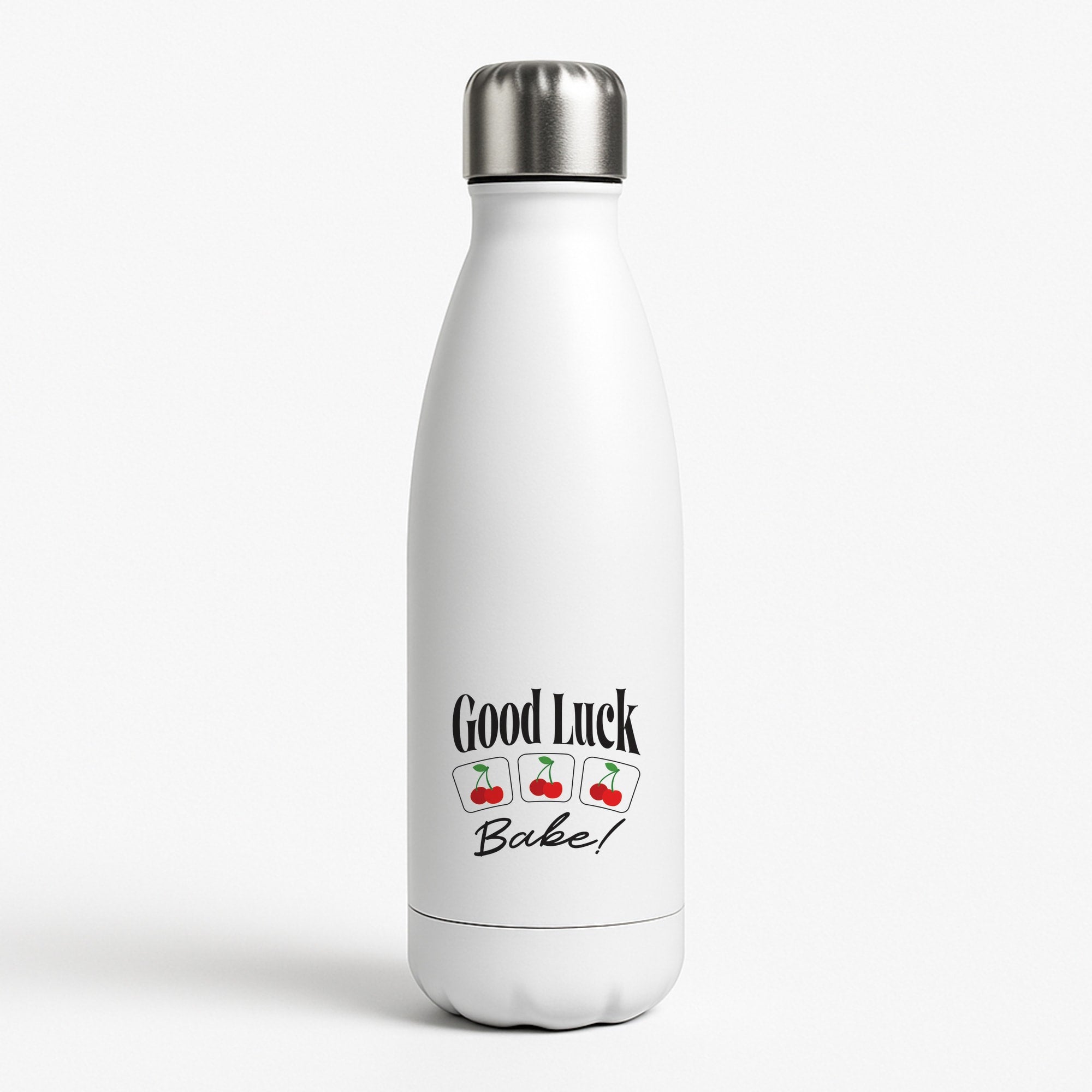 Good Luck Babe Cherries White Water Bottle