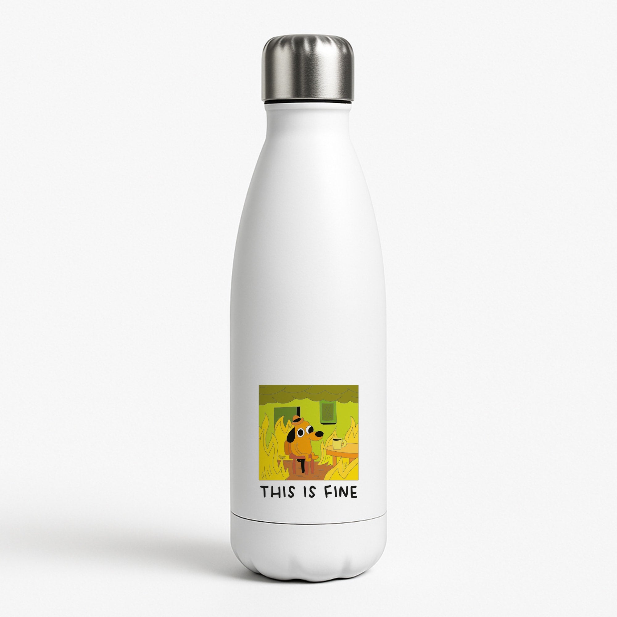 This Is Fine - Memes White Water Bottle
