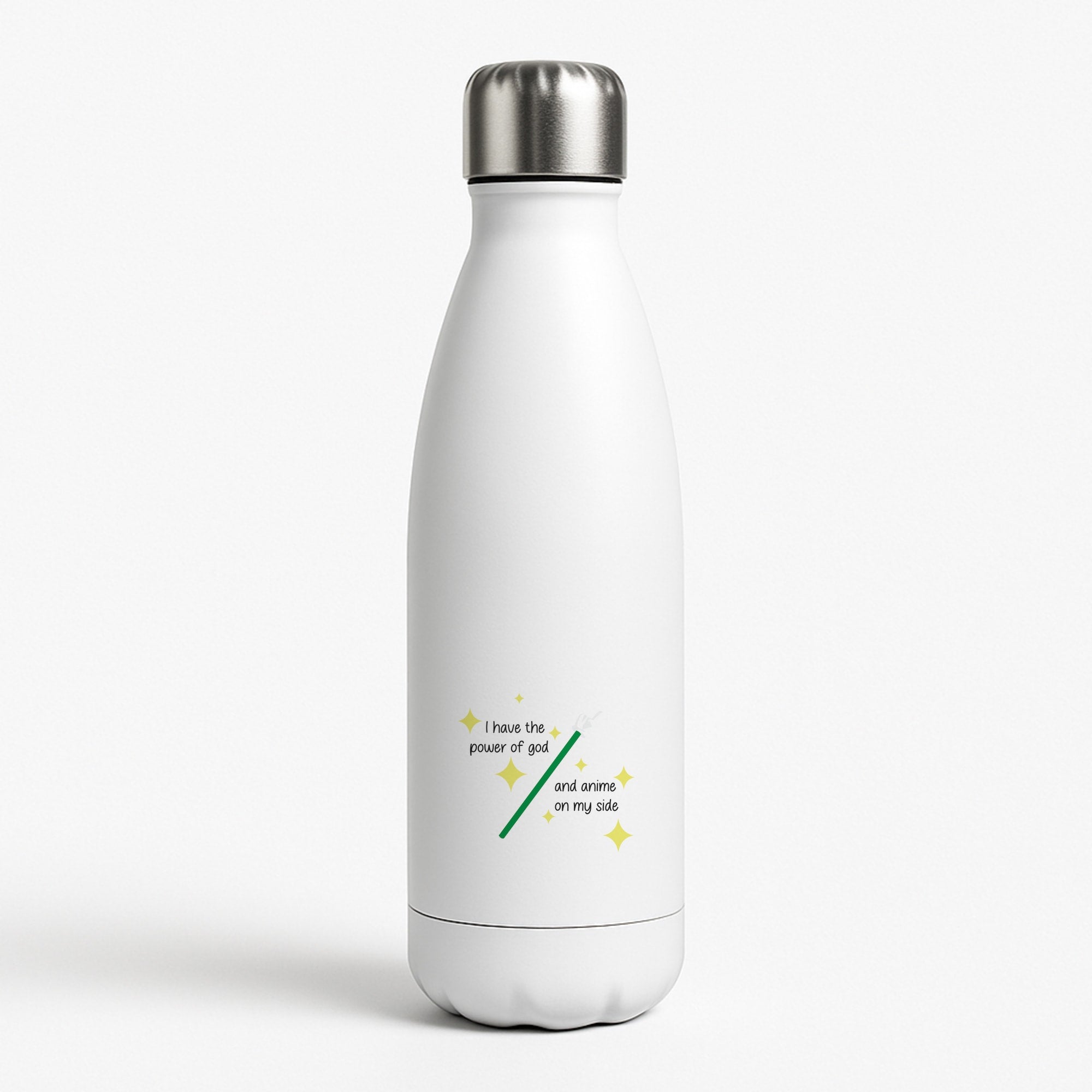 I Have The Power Of God And Anime On My Side - Memes White Water Bottle