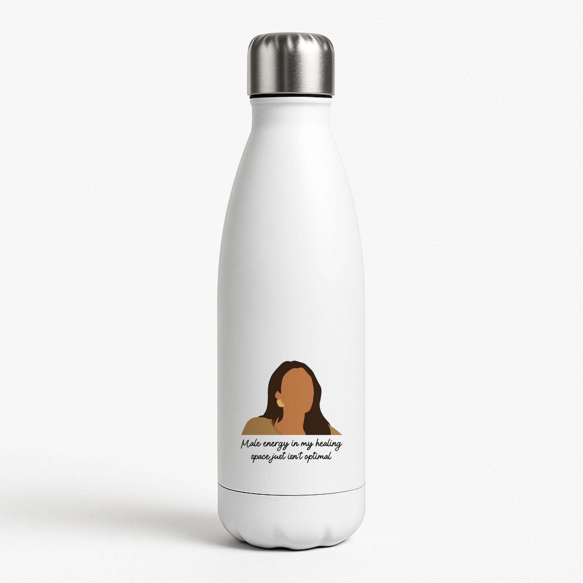 Male Energy White Water Bottle