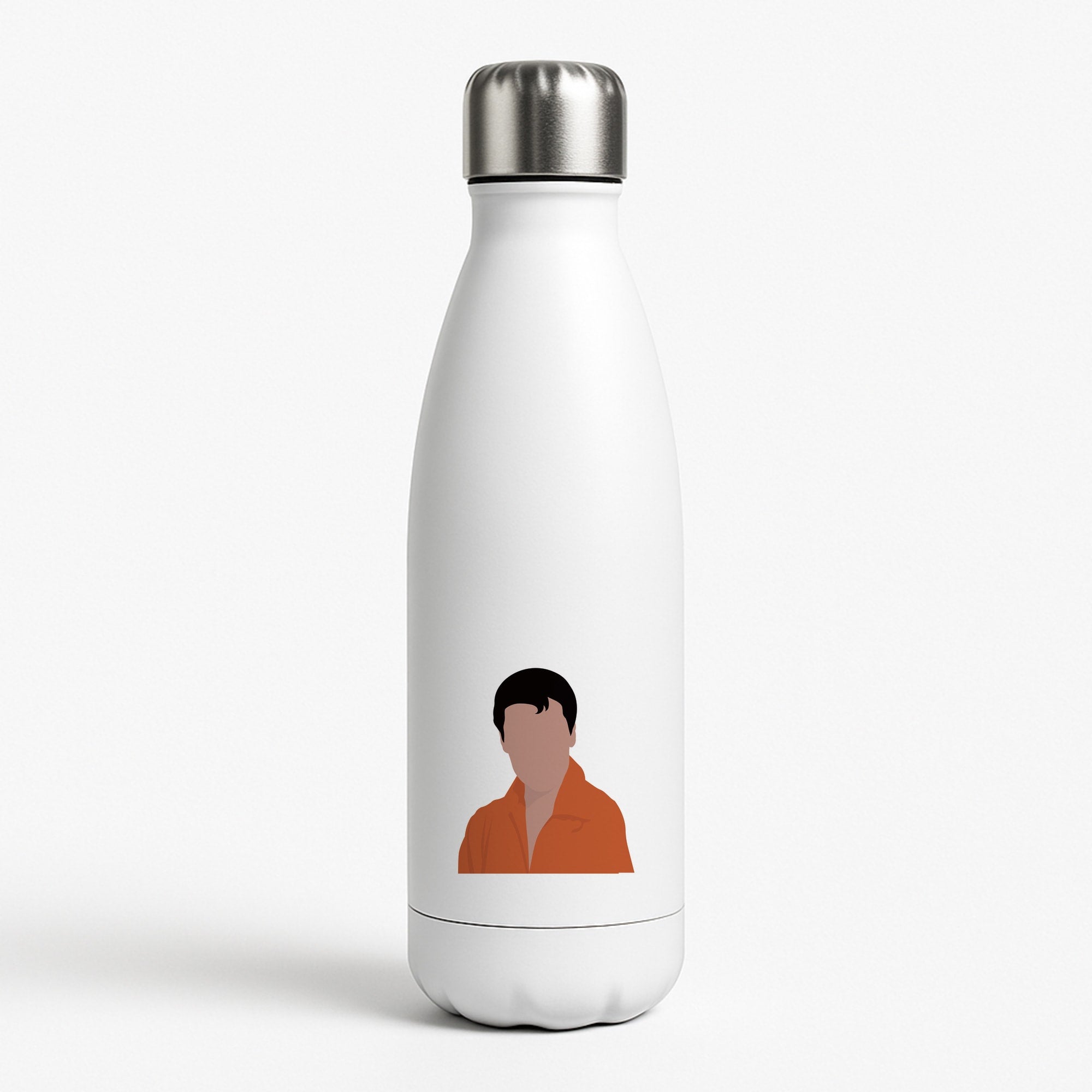 Faceless Elvis White Water Bottle