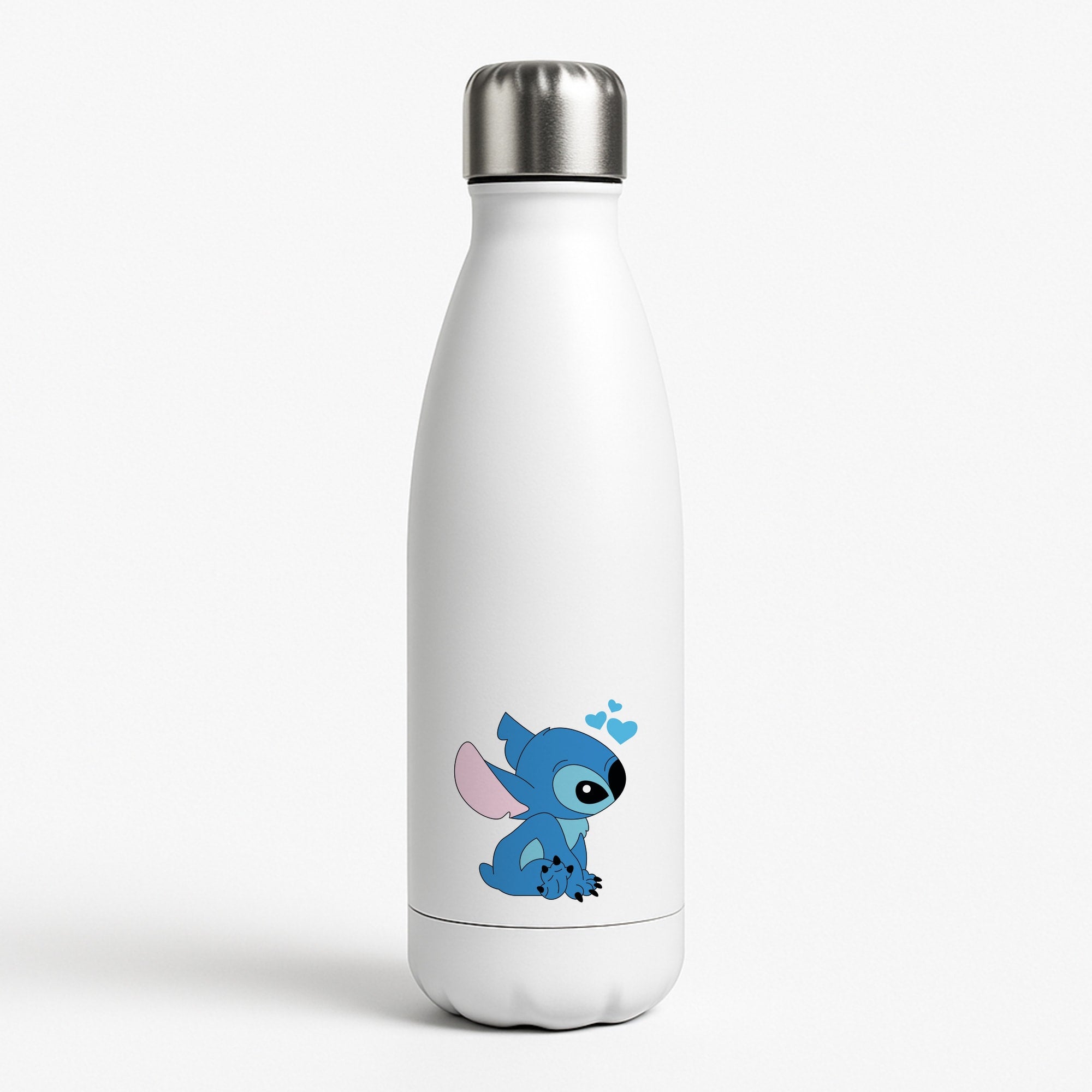 Blue Hearts Alien Blue Valentine's White Water Bottle