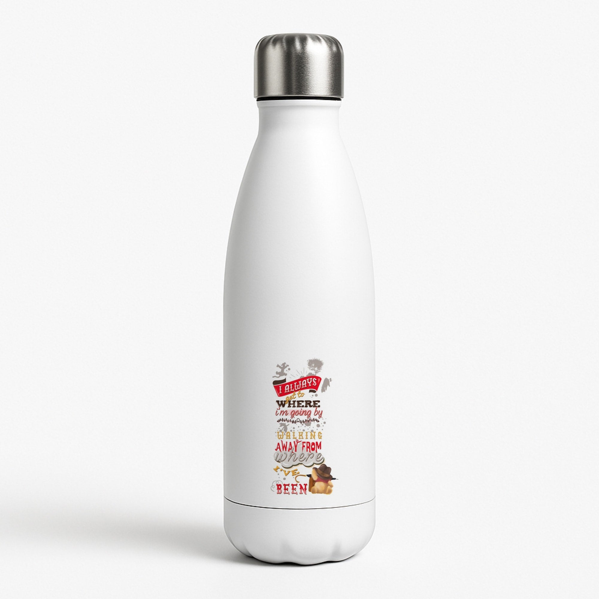 I Always Get Where I'm Going - Winnie Quote White Water Bottle
