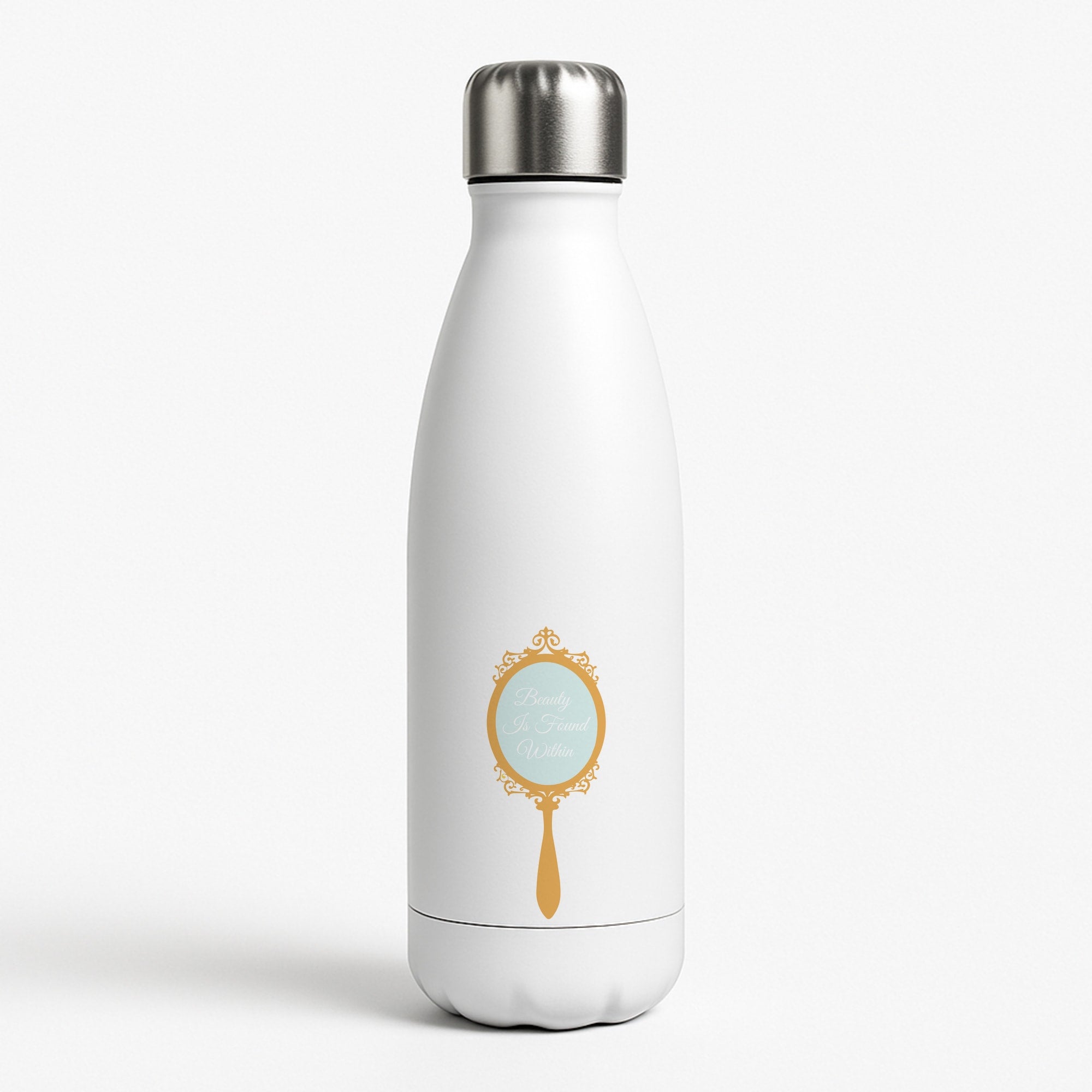 Beauty Is Found Within Mirror White Water Bottle
