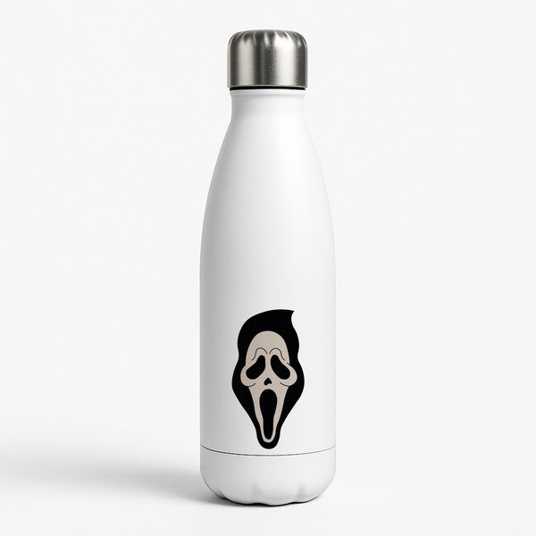 Pink Ghostface Pattern - Scream White Water Bottle