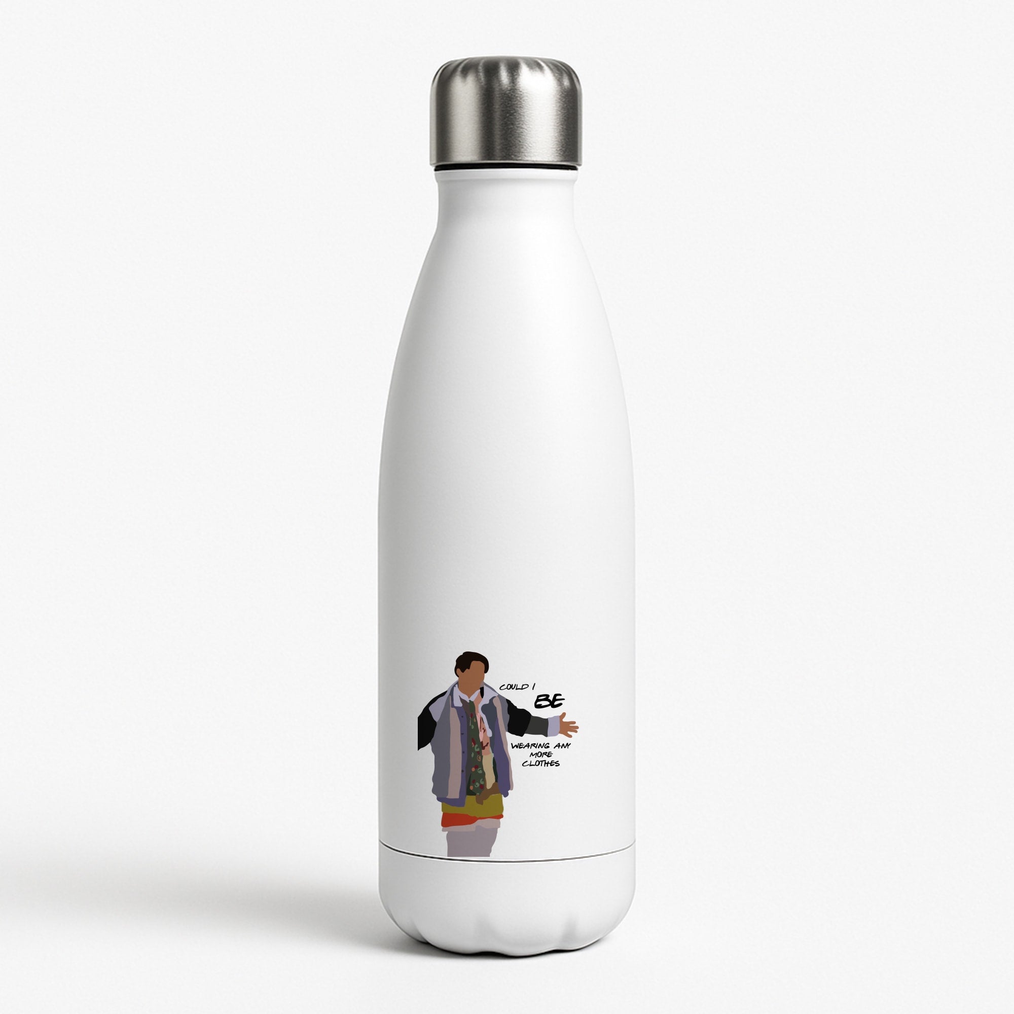 Could I Be Wearing Any More Clothes White Water Bottle