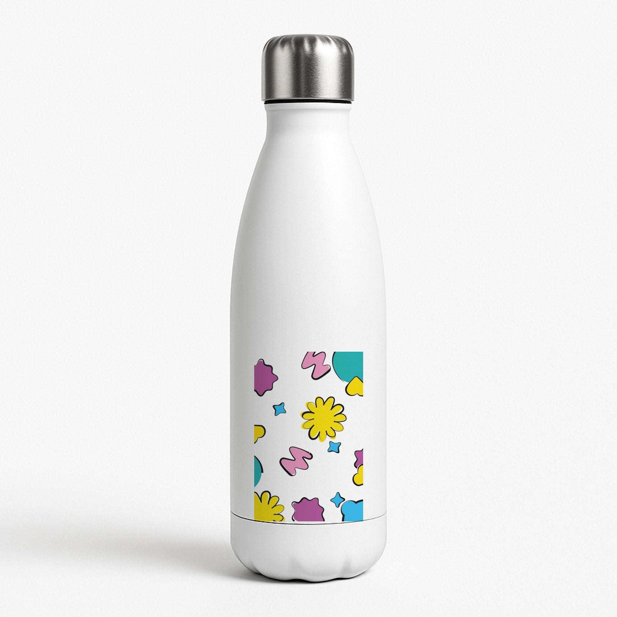 K-Pop Band Flowers Patterns White Water Bottle