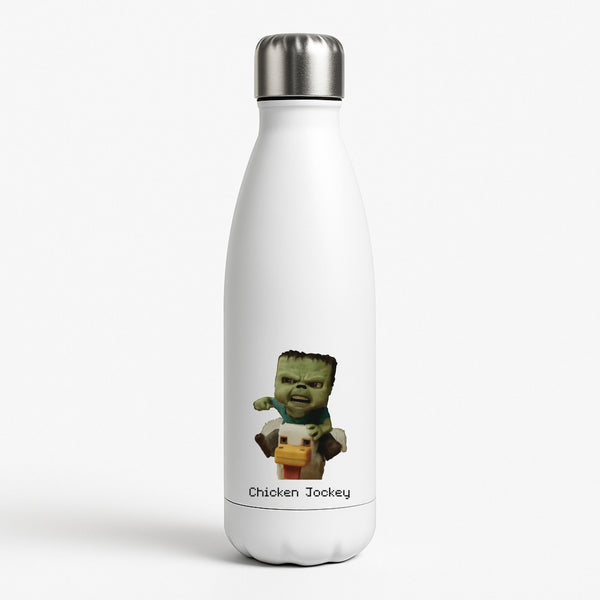 Chicken Jockey White Water Bottle