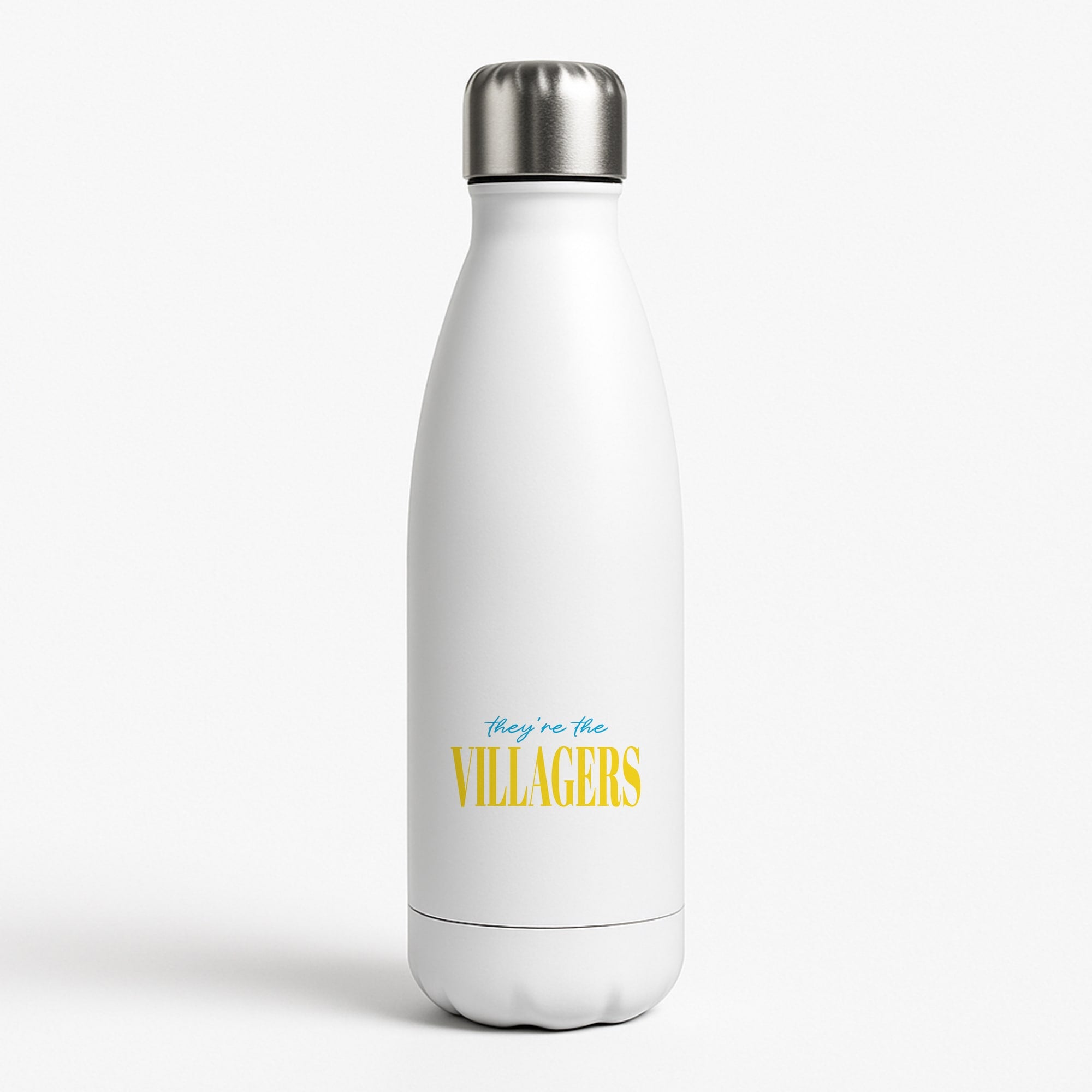They're The Villagers Blue White Water Bottle