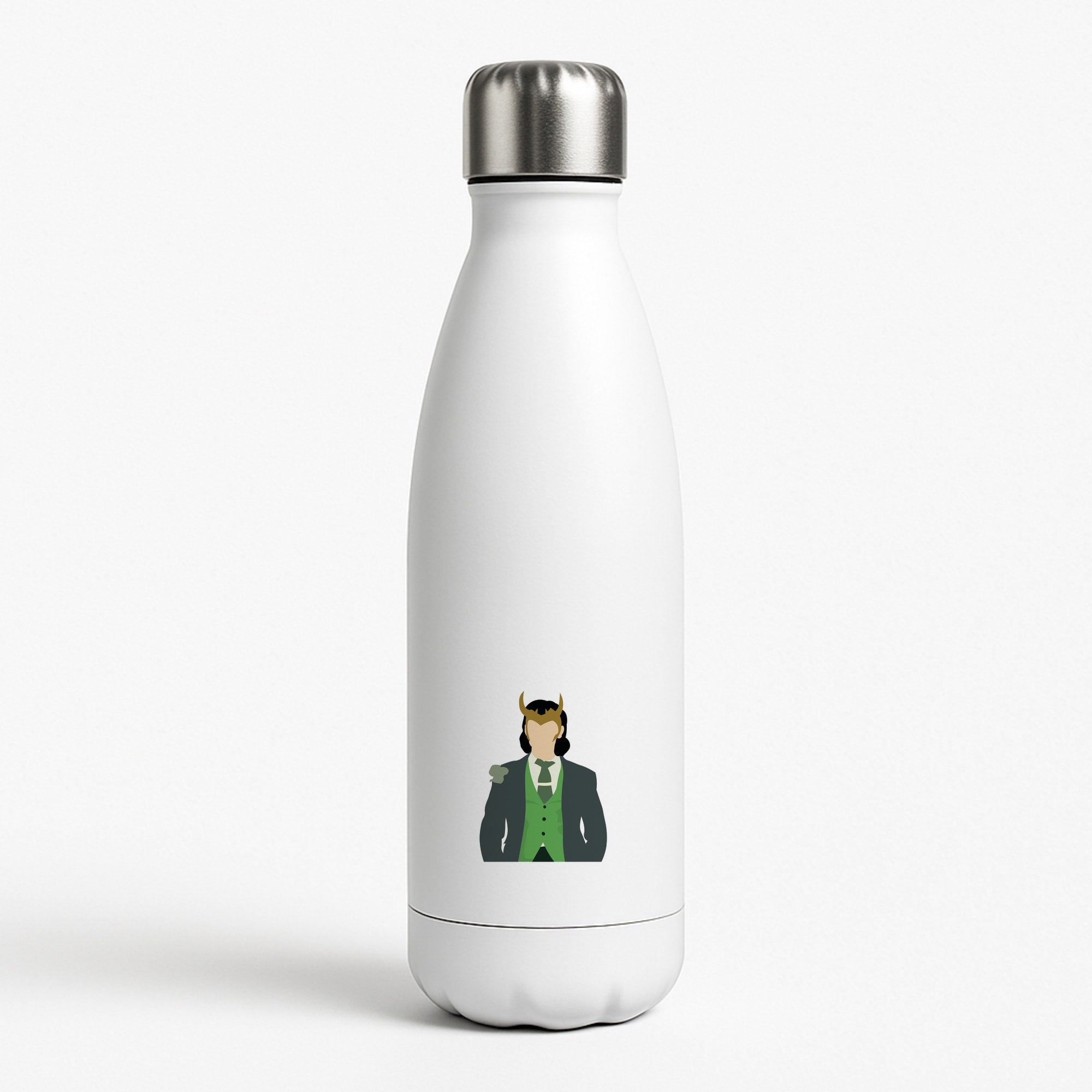 With Horns White Water Bottle